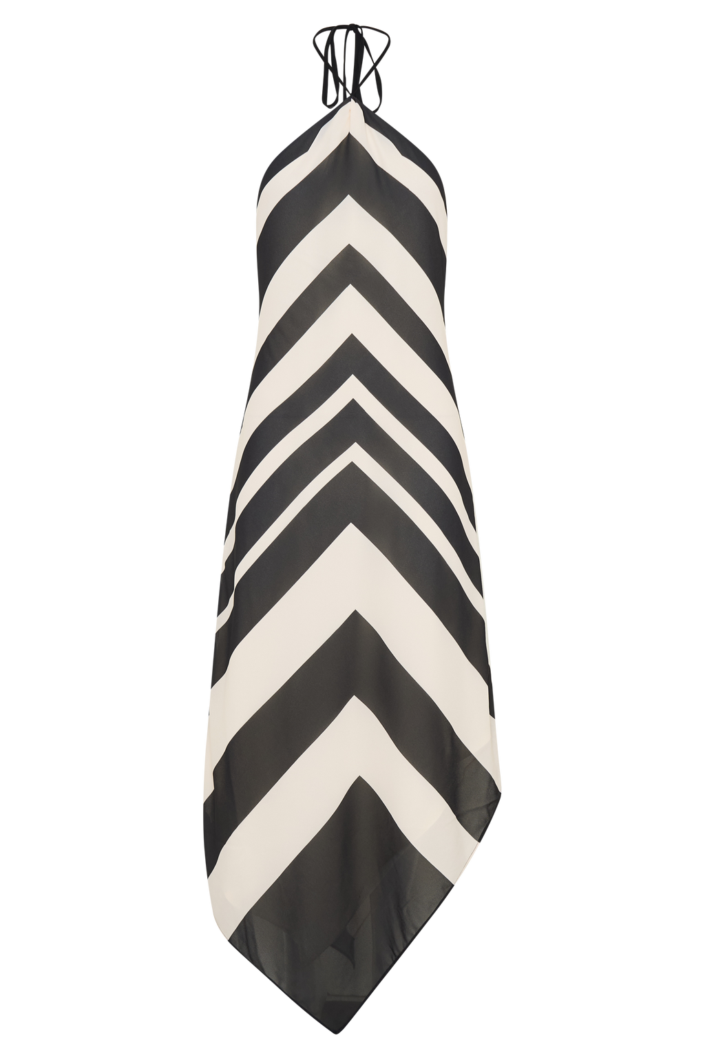 Hope Satin Halter Midi Dress - Black/White