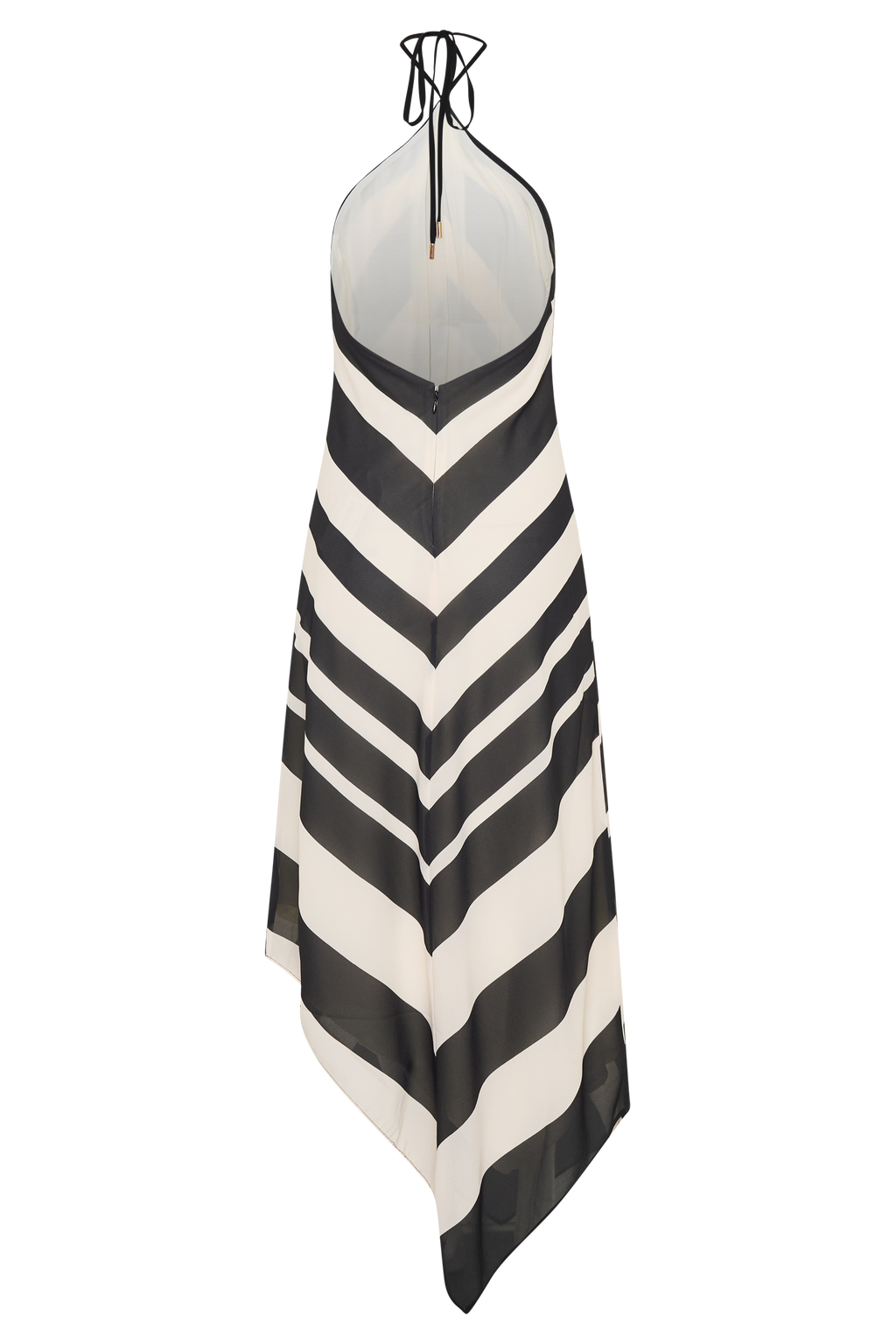 Hope Satin Halter Midi Dress - Black/White