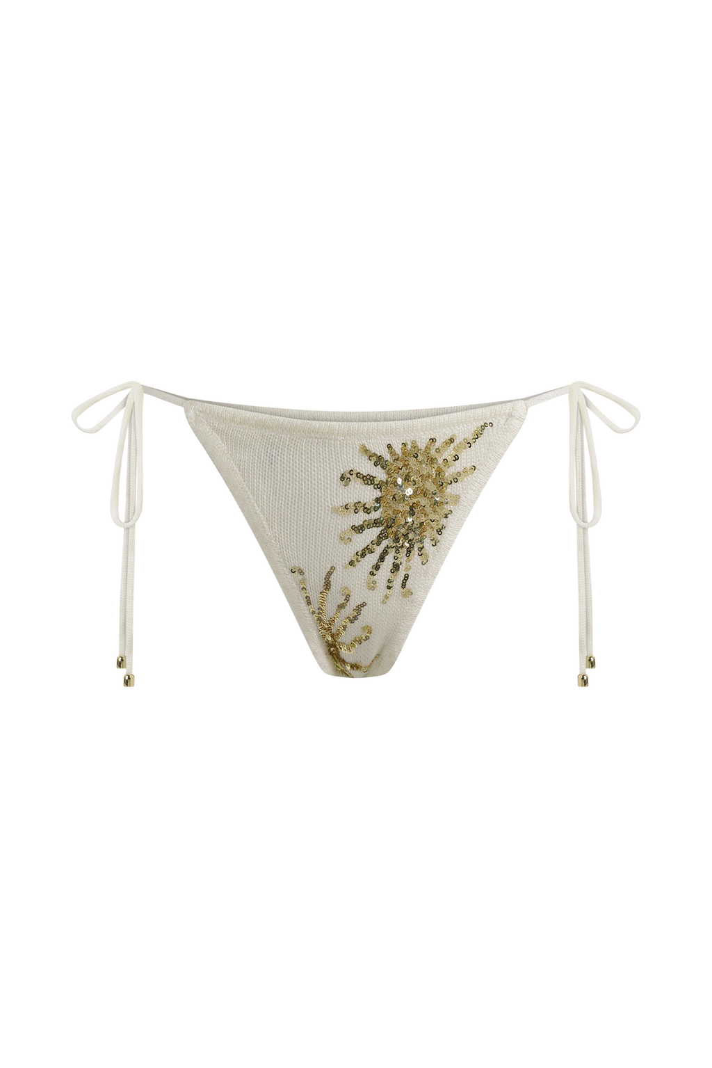 Huntleigh Crochet Bikini Bottom - White & Gold Sunshine Print