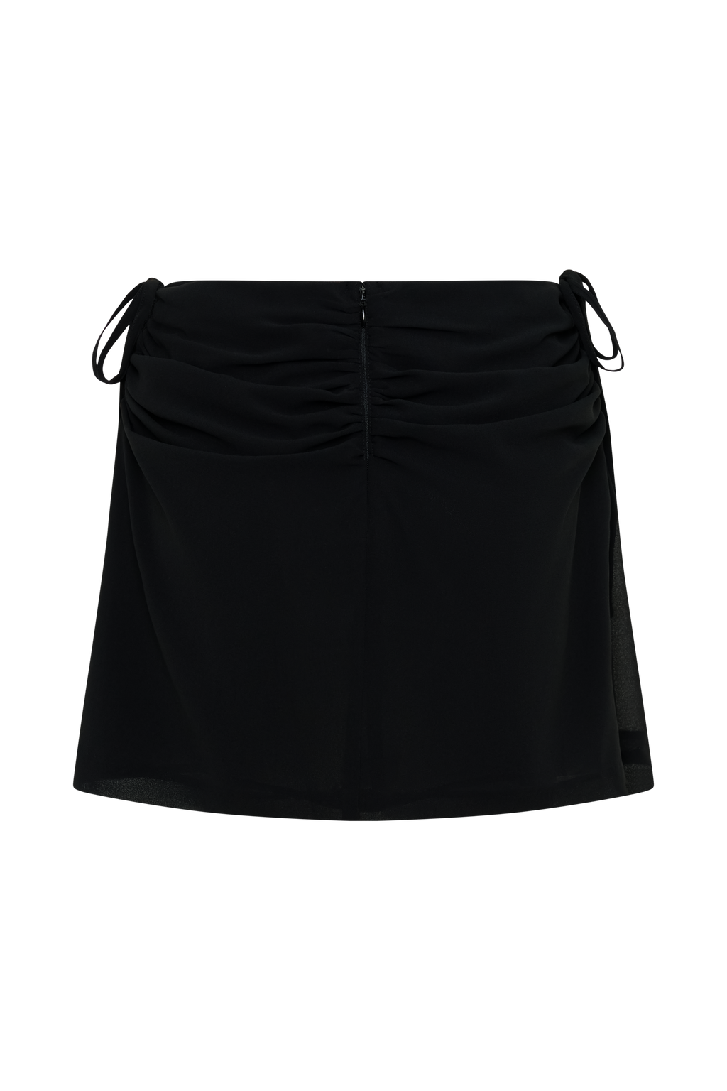 Indie Draped Chiffon Mini Skirt - Black