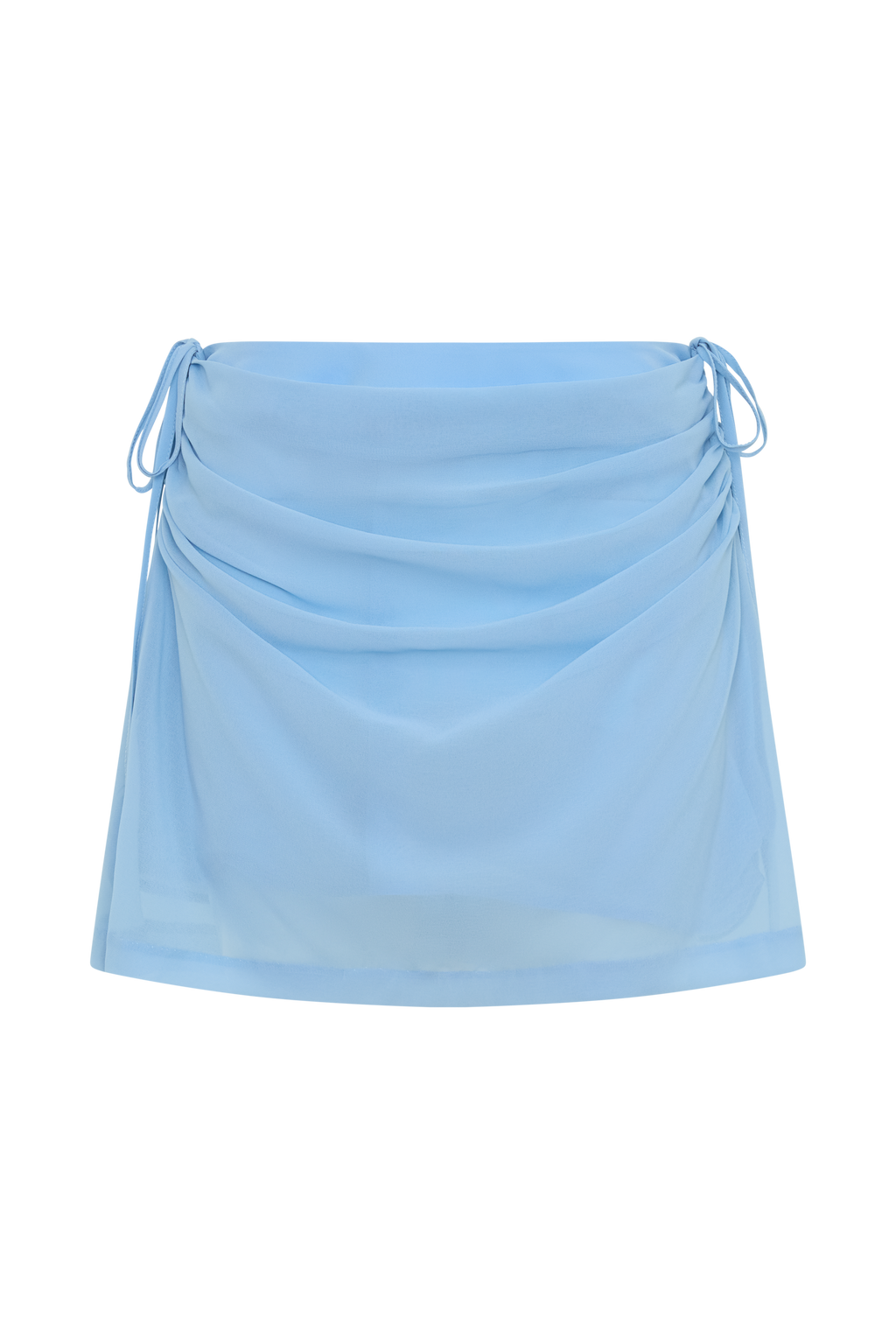 Indie Draped Chiffon Mini Skirt - Sky Blue