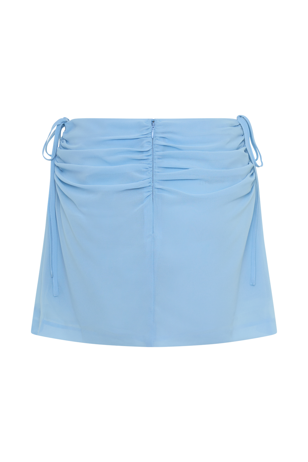 Indie Draped Chiffon Mini Skirt - Sky Blue