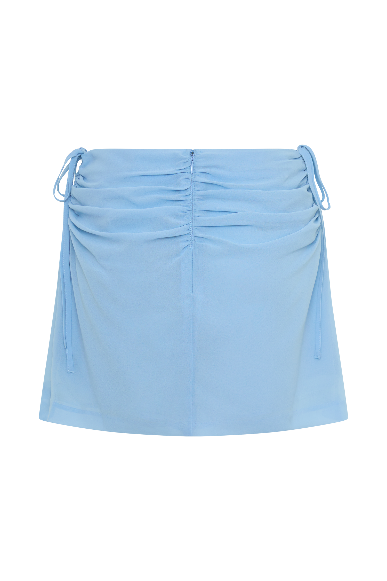 Indie Draped Chiffon Mini Skirt - Sky Blue