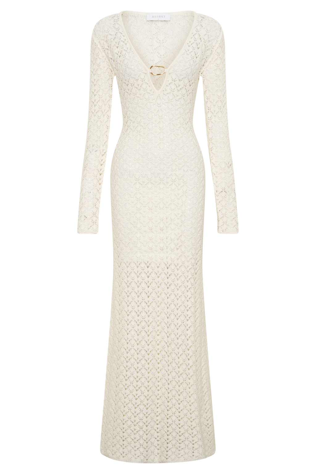 Jamaya Crochet Knit Maxi Dress - Ivory
