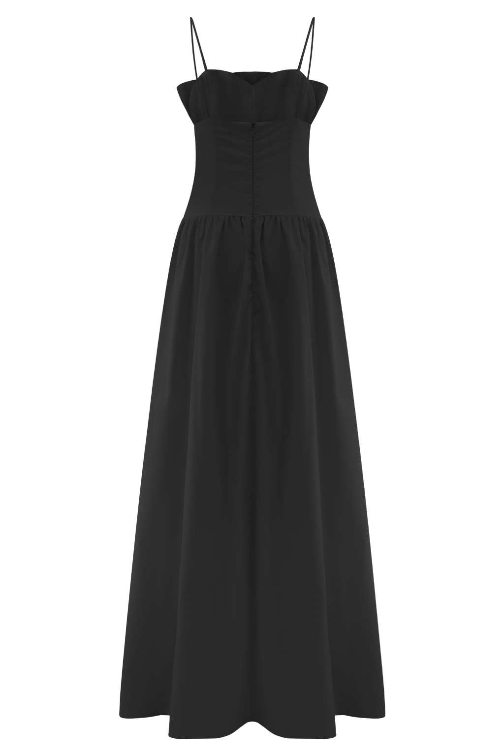 Janis Cotton Frill Maxi Dress - Black