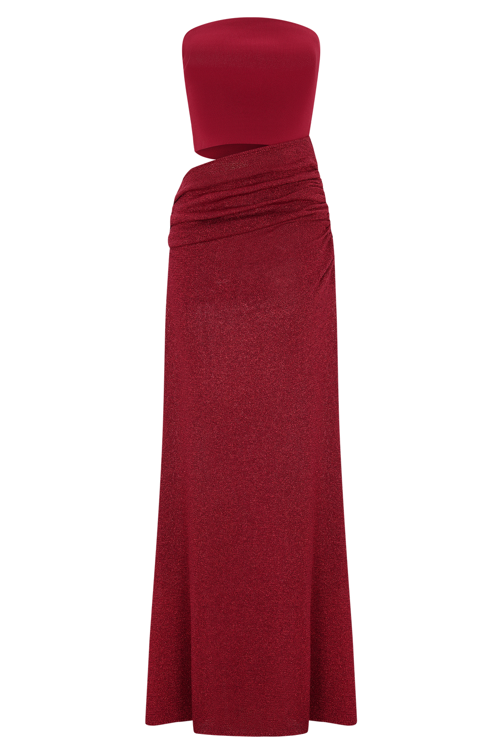 Jasiel Strapless Knit Maxi Dress - Red