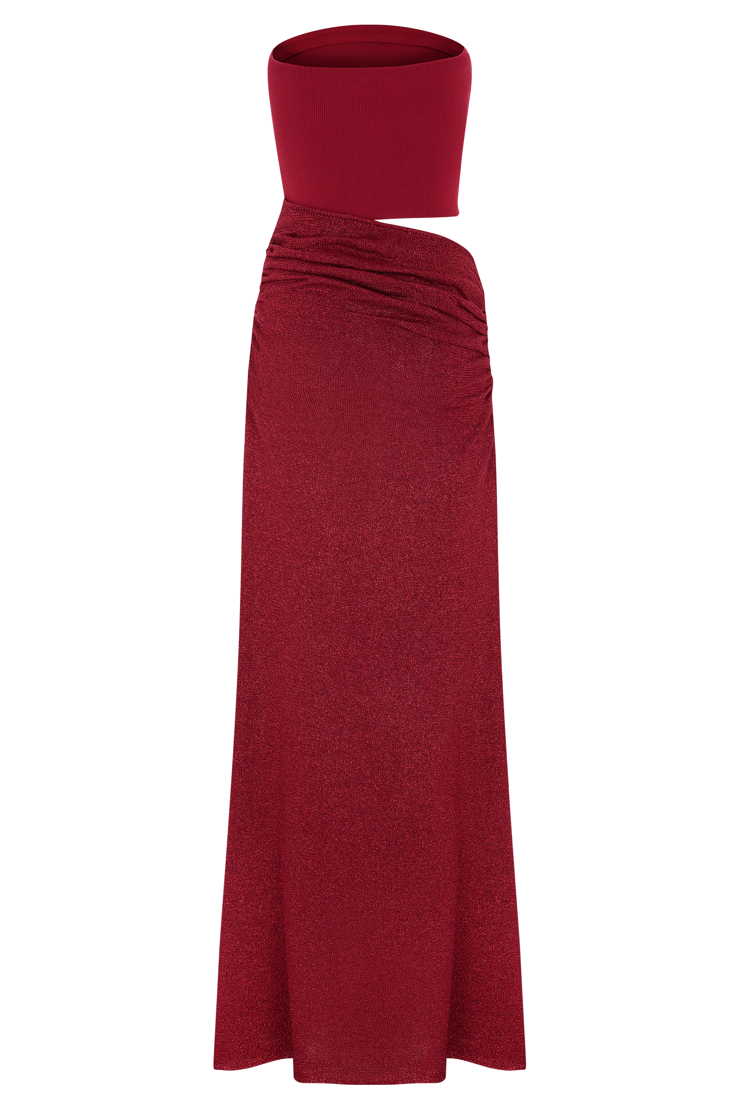 Jasiel Strapless Knit Maxi Dress - Red