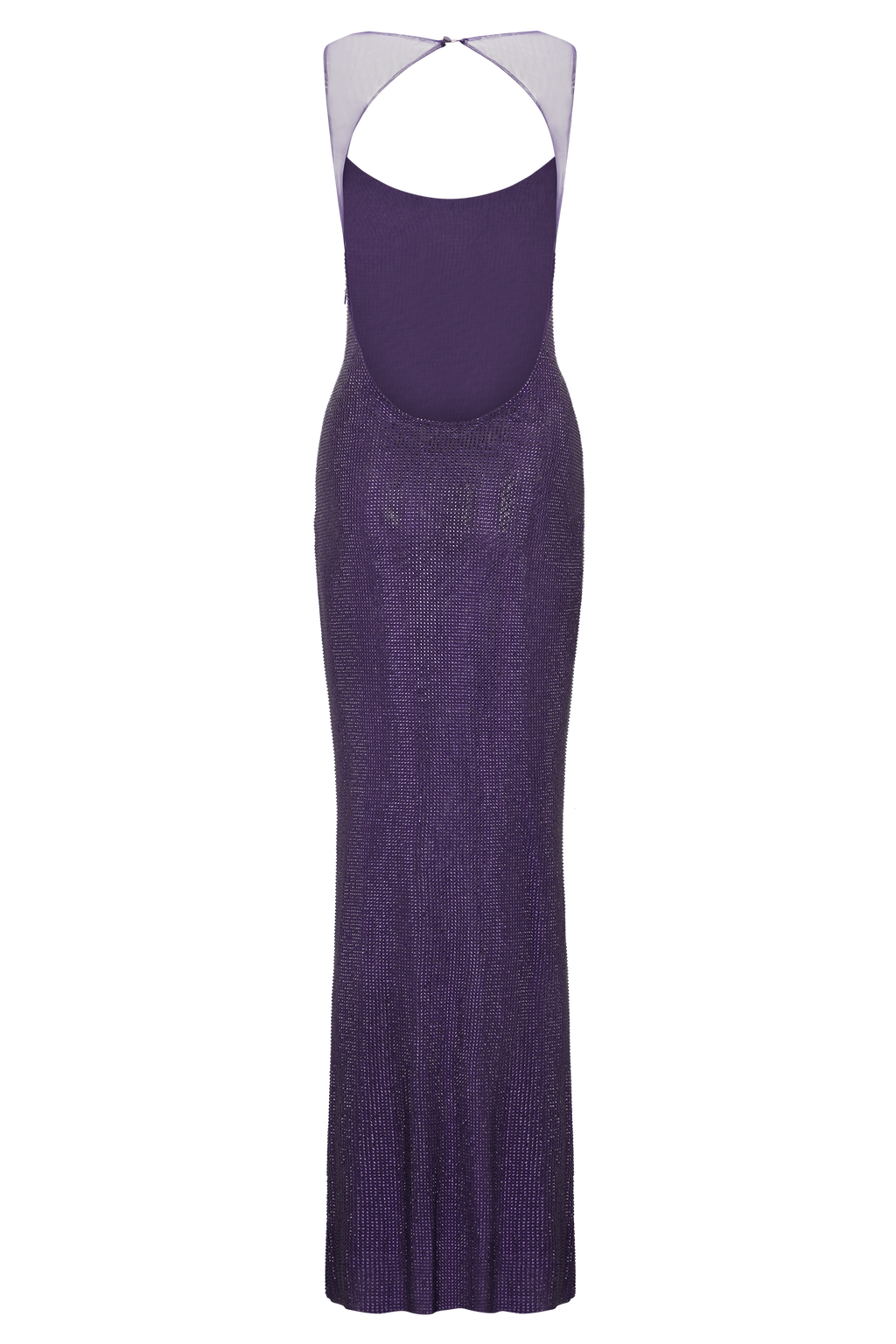 Jasmyn Hot Fix Maxi Dress With Mesh Back - Purple