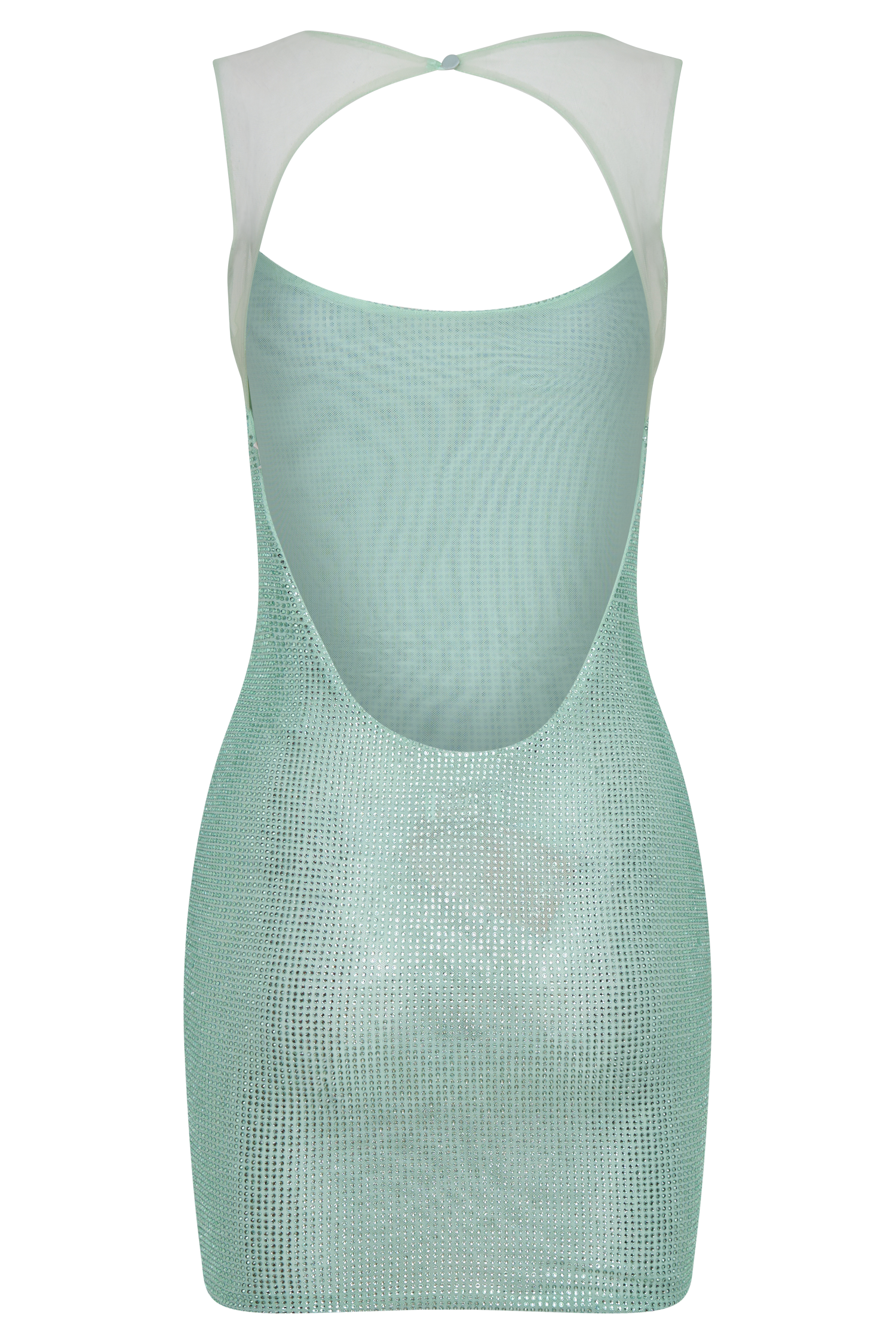 Jasmyn Hot Fix Mini Dress With Mesh Back - Mint