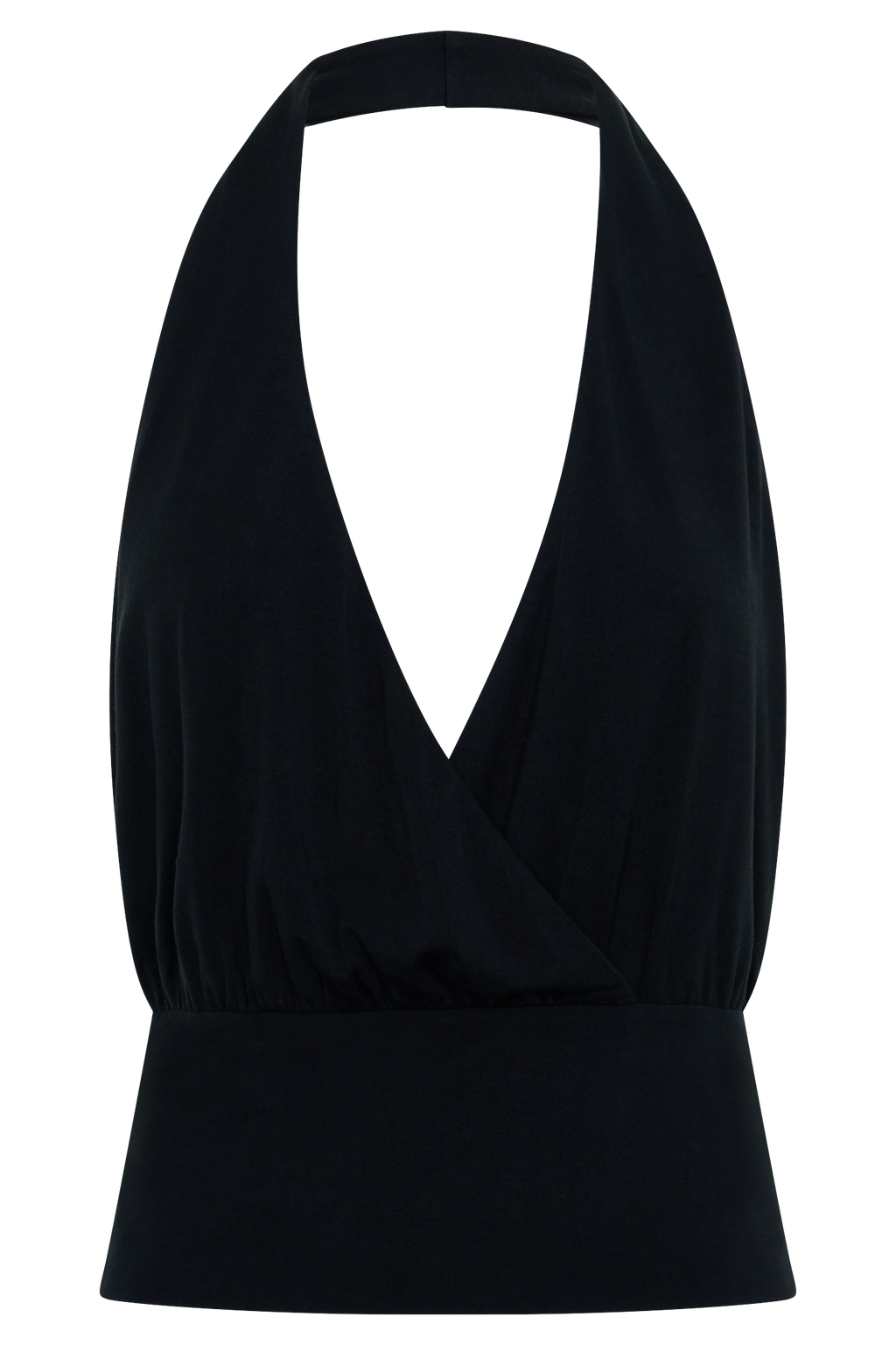 Jina Draped Halter Top - Black