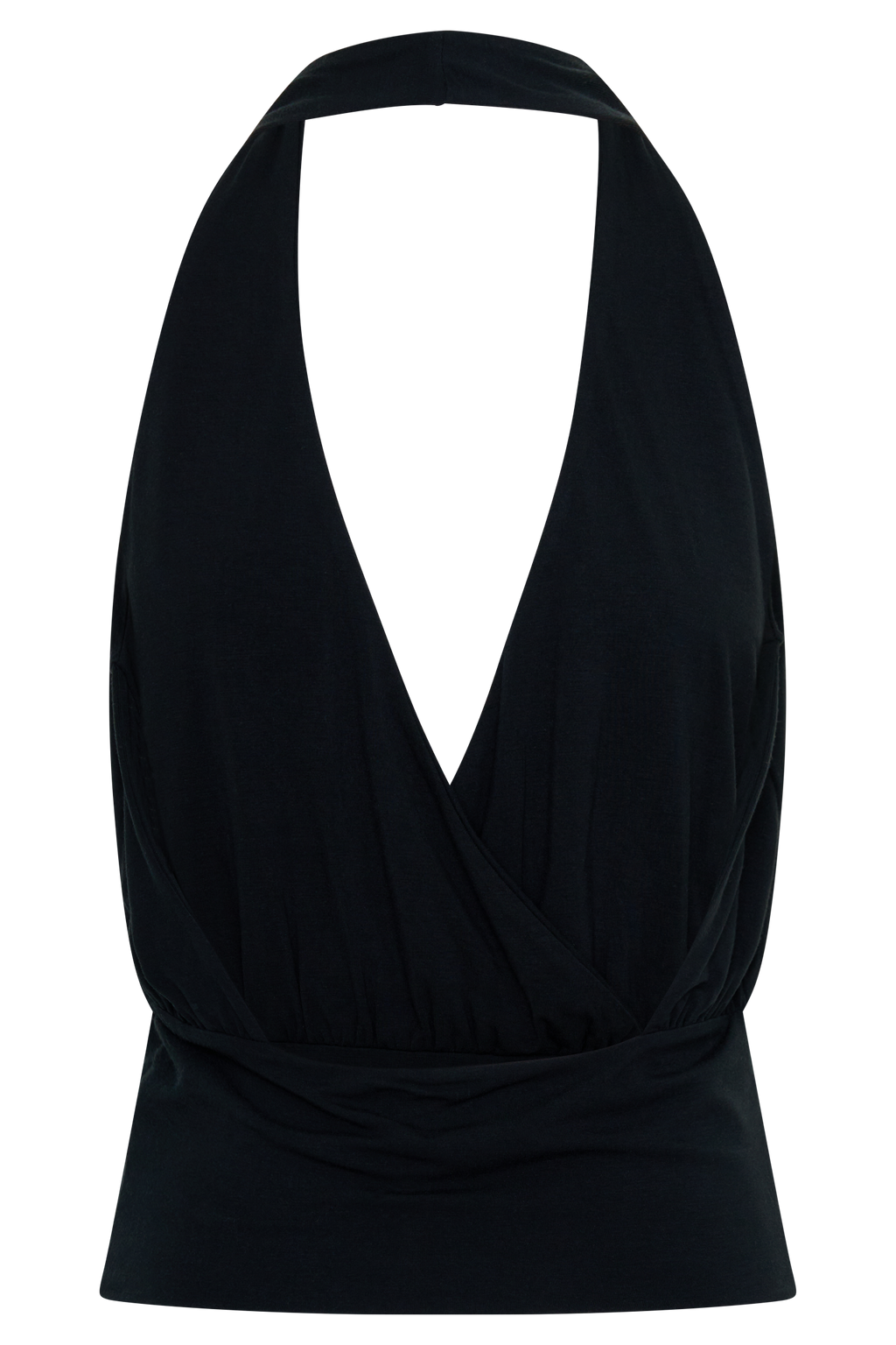 Jina Draped Halter Top - Black