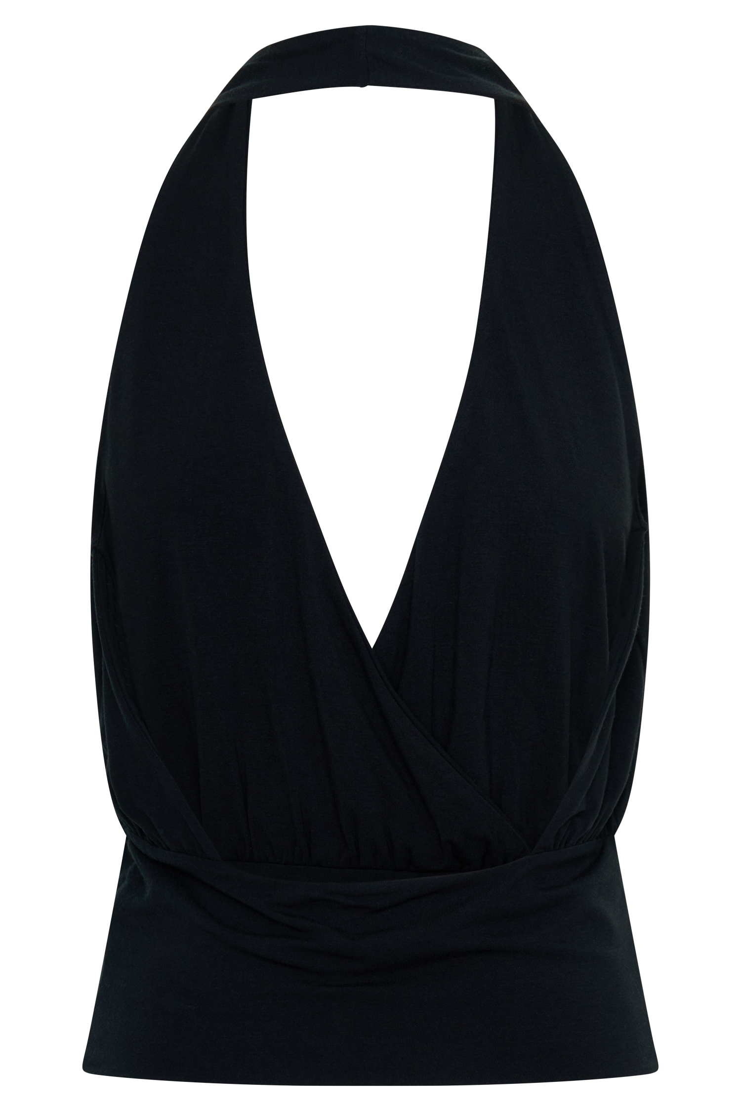 Jina Draped Halter Top - Black