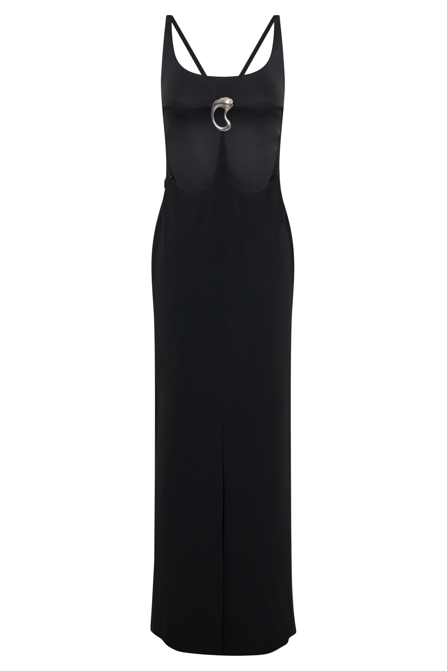 Julian Crepe Strapped Back Maxi Dress - Black