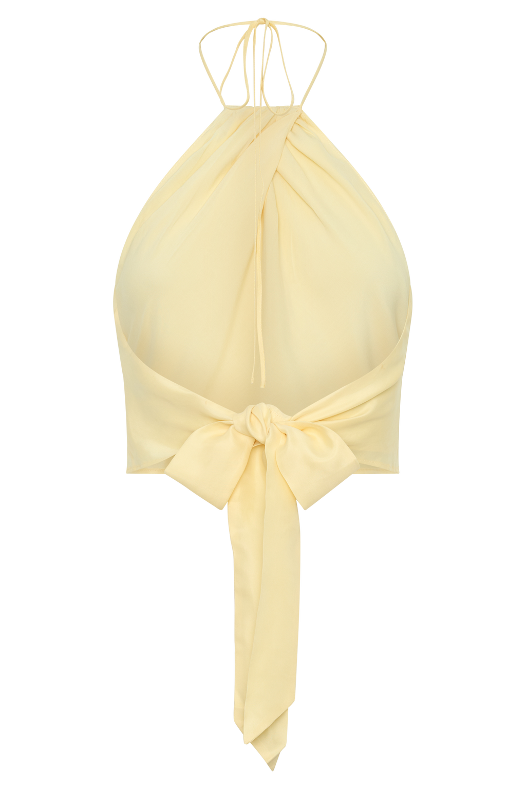 Juliana Cupro Halter Sleeveless Top - Butter