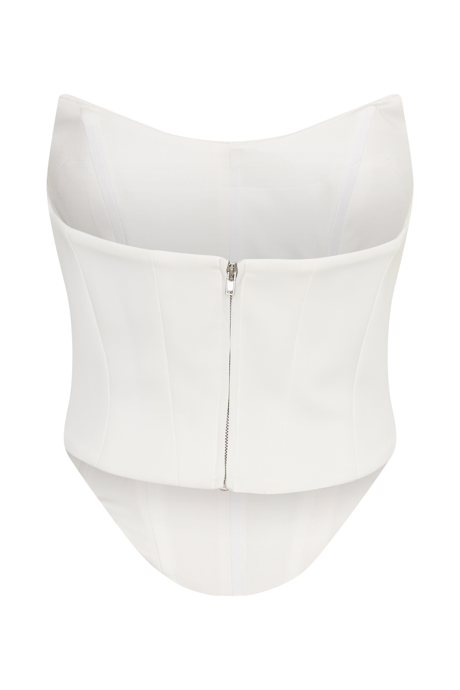 Karina Strapless Scuba Corset  - White