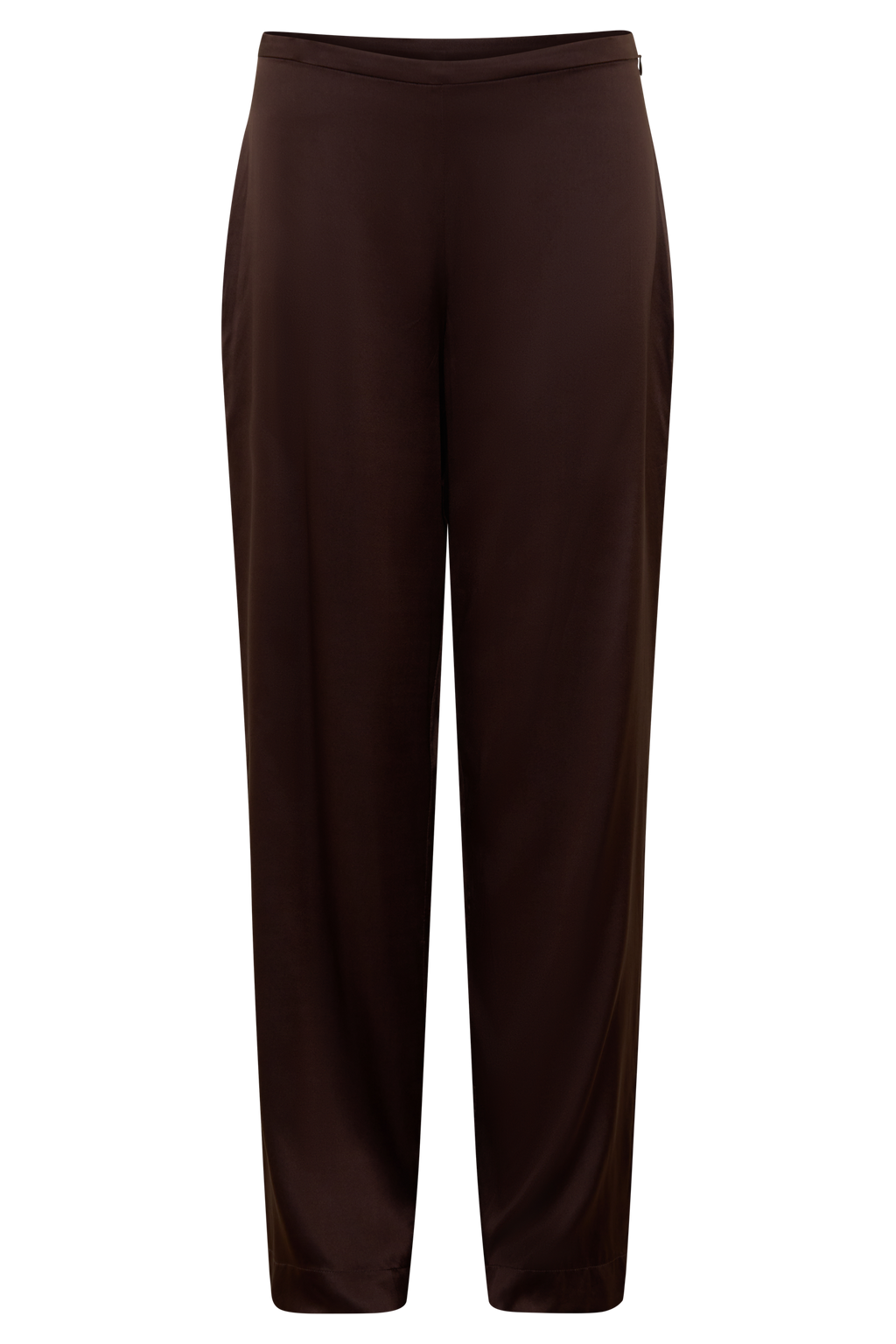 Kayla Silk Blend Straight Leg Pants - Dark Chocolate