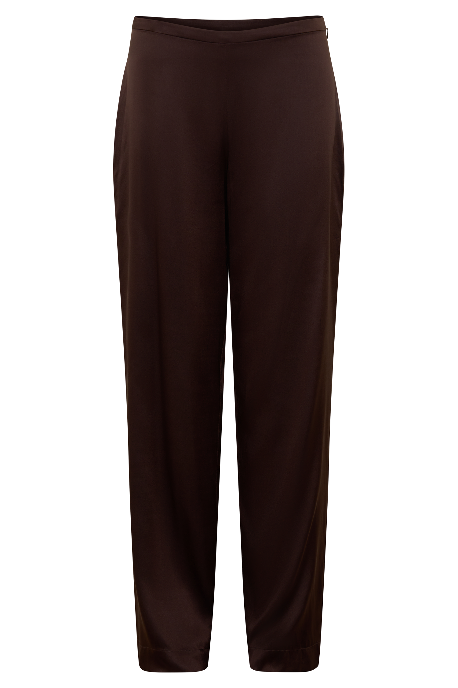 Kayla Silk Blend Straight Leg Pants - Dark Chocolate