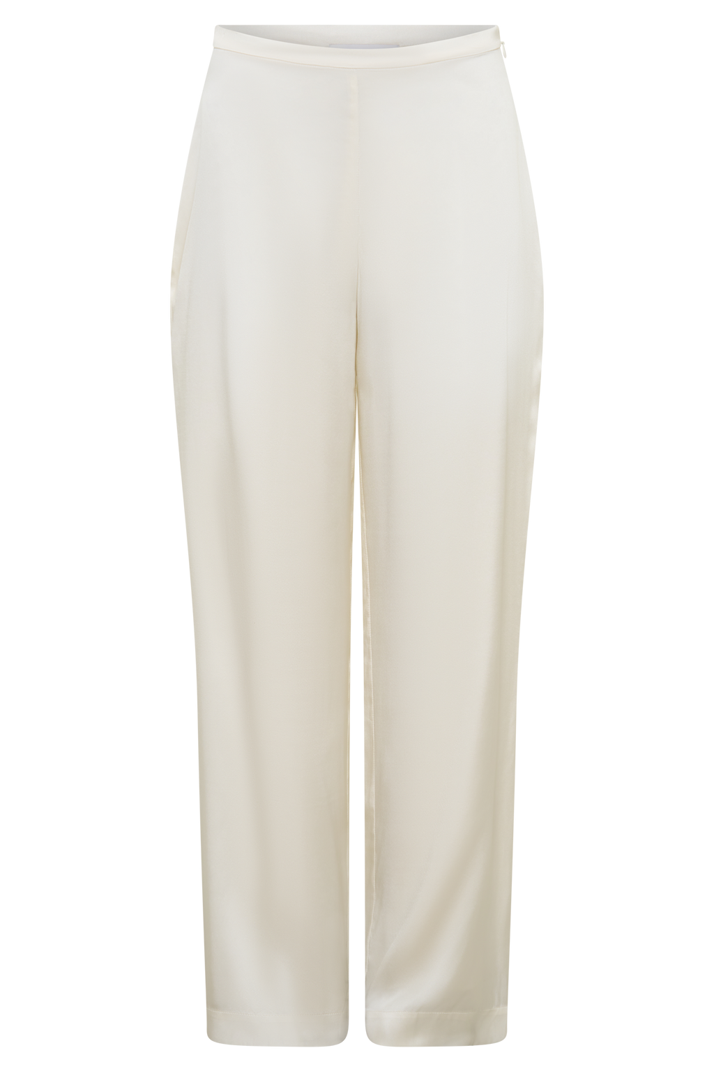 Kayla Silk Blend Straight Leg Pants - Ivory