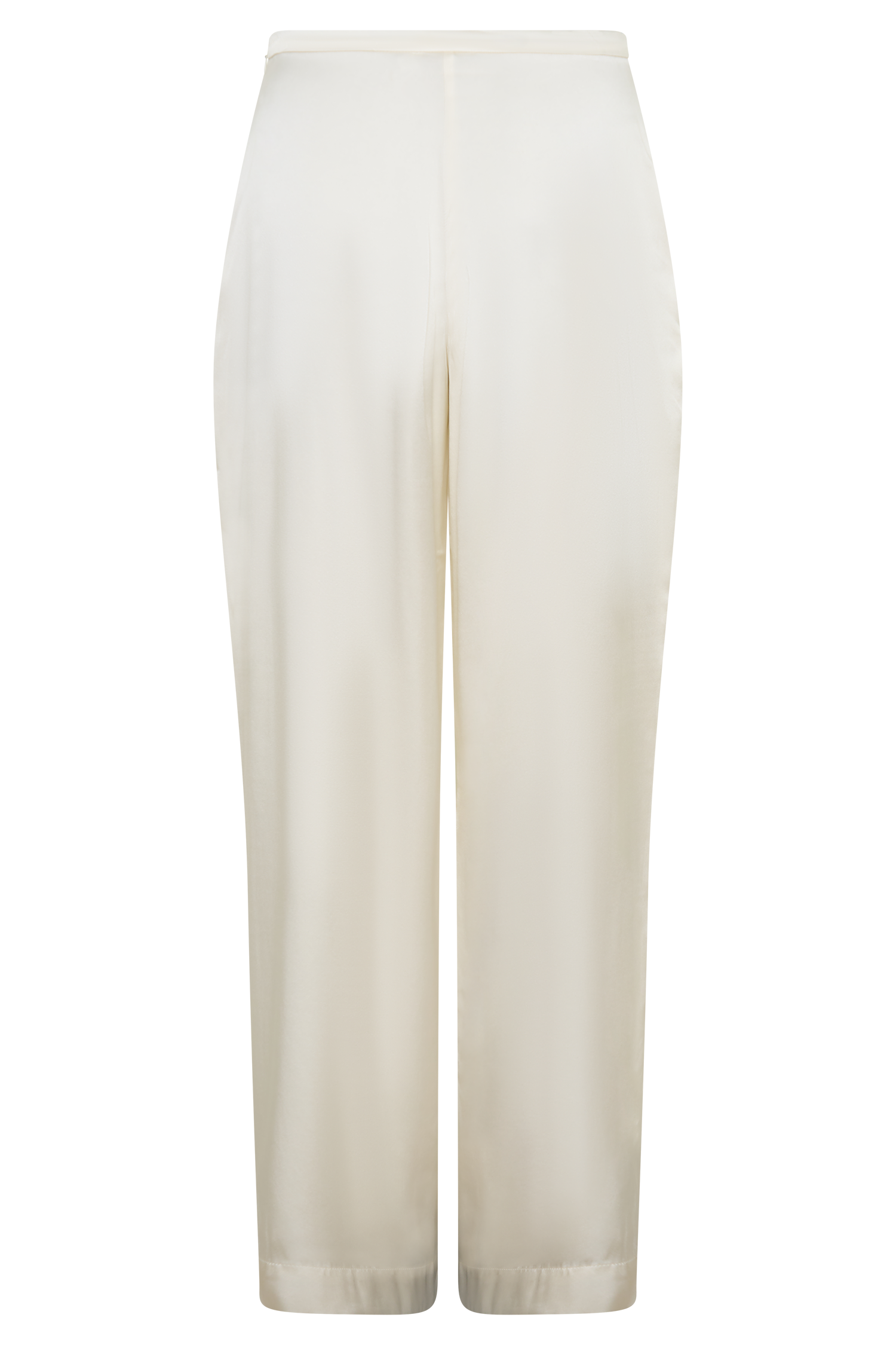 Kayla Silk Blend Straight Leg Pants - Ivory
