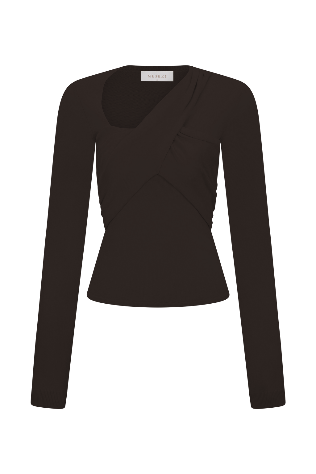 Kaylen Knit Long Sleeve Top - Dark Chocolate