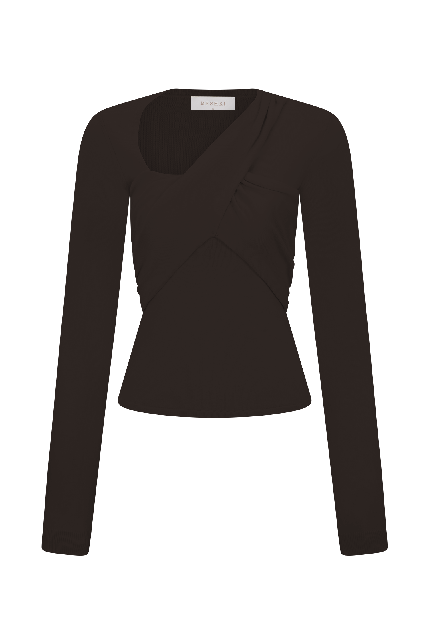Kaylen Knit Long Sleeve Top - Dark Chocolate