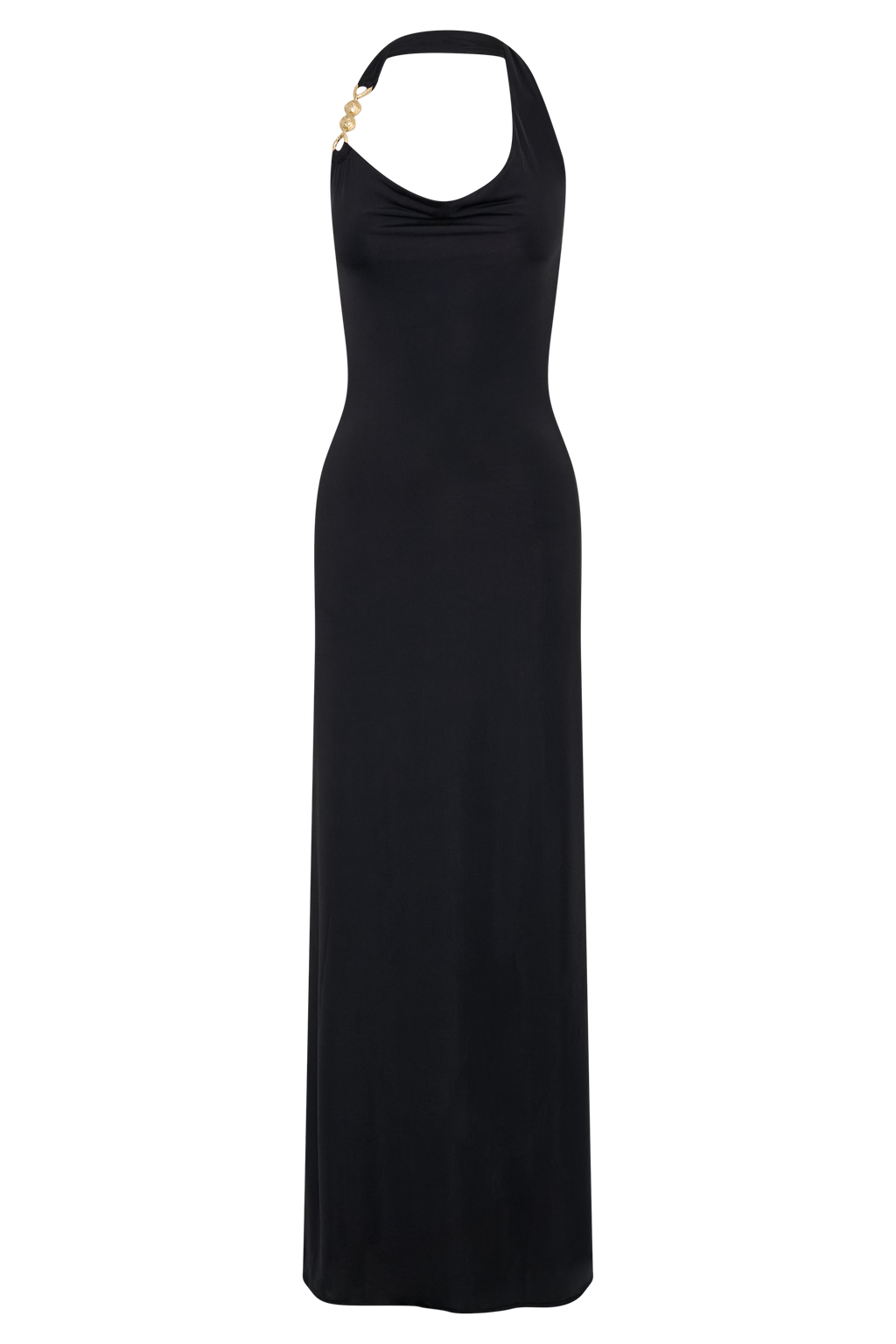 Khanh Slinky Halter Maxi Dress - Black