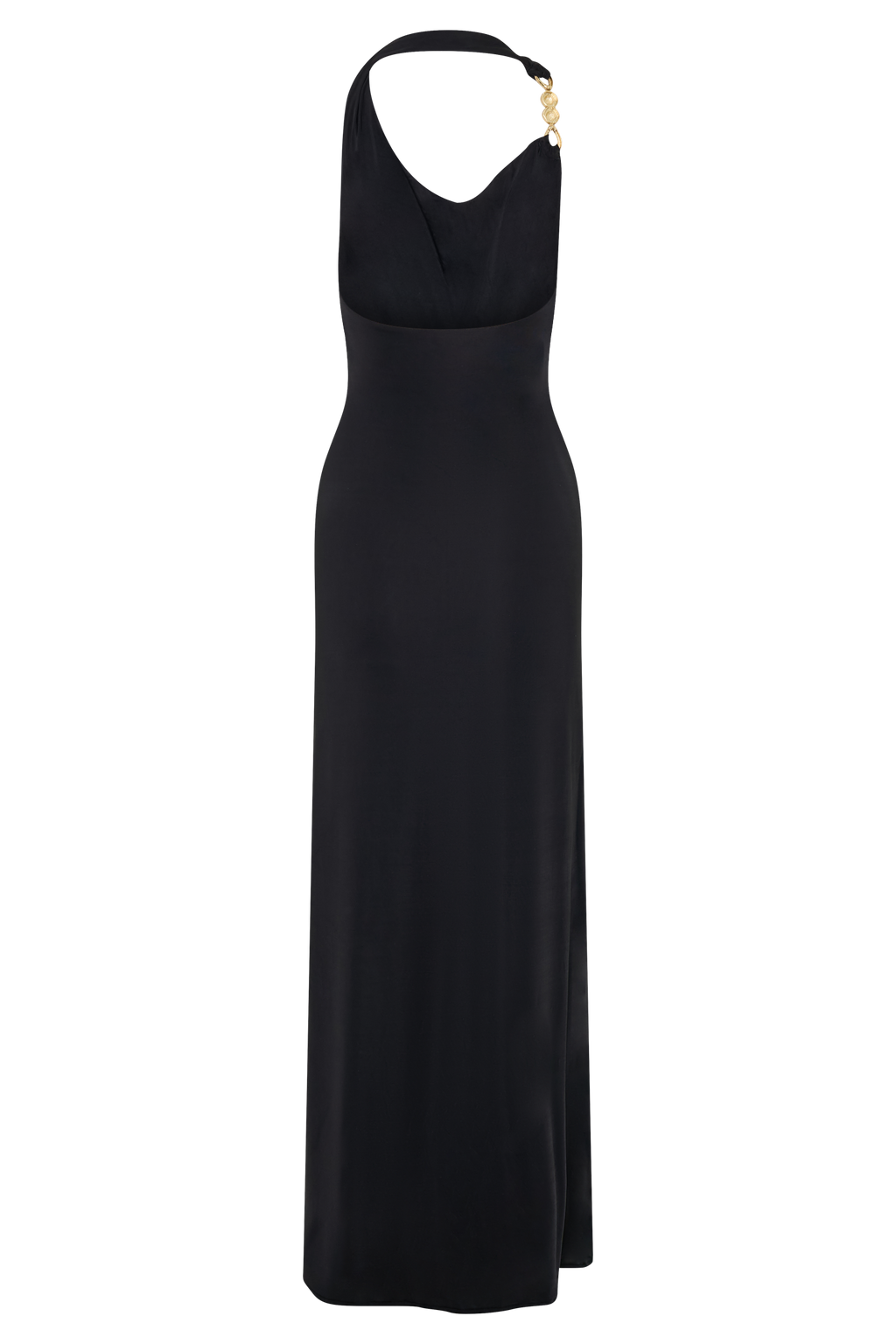 Khanh Slinky Halter Maxi Dress - Black
