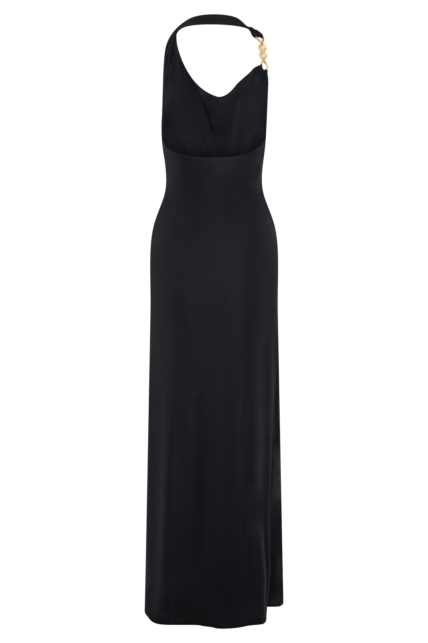 Khanh Slinky Halter Maxi Dress - Black
