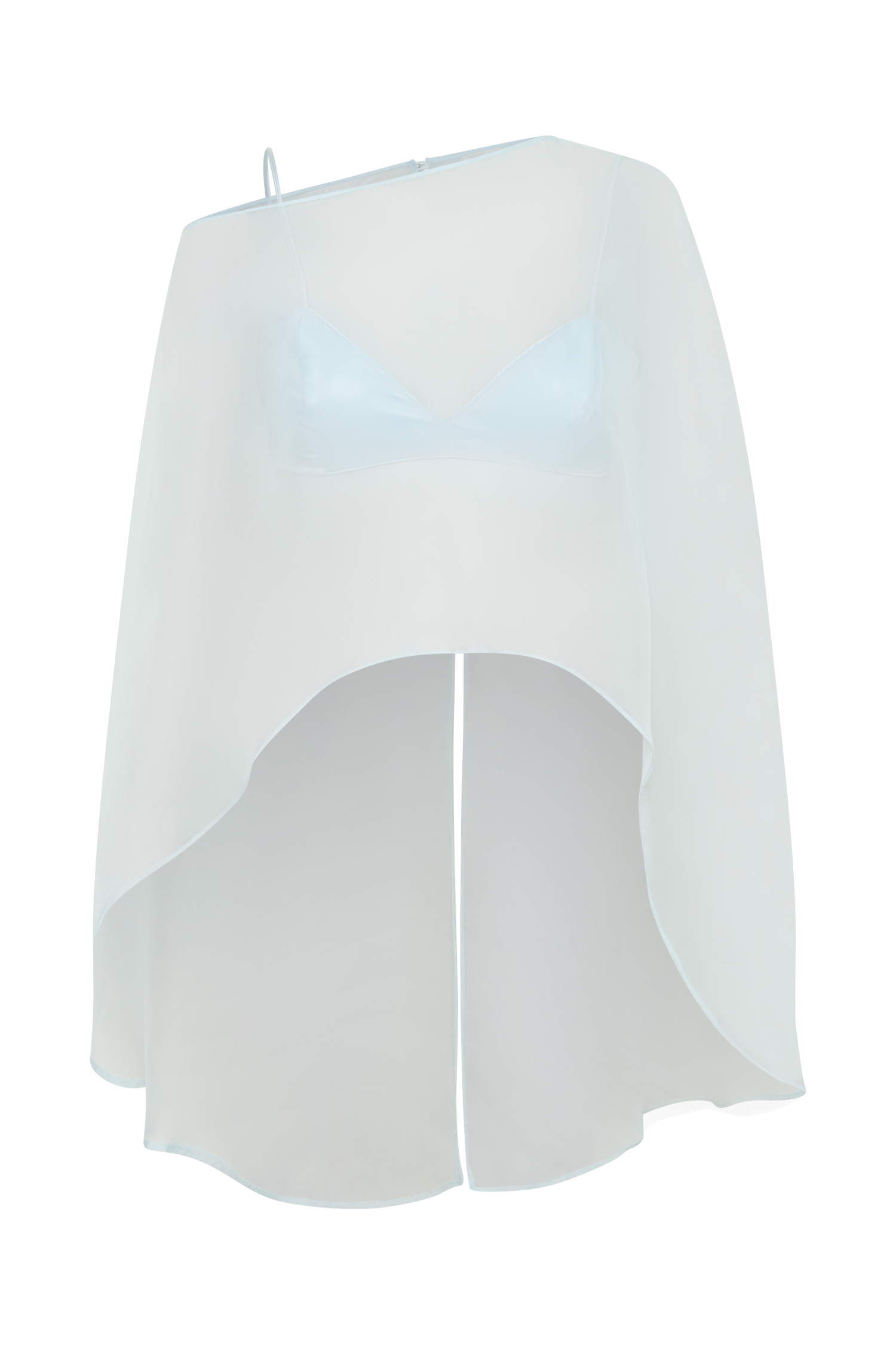 Kirstine Bralette With Chiffon Cape - Ice Blue