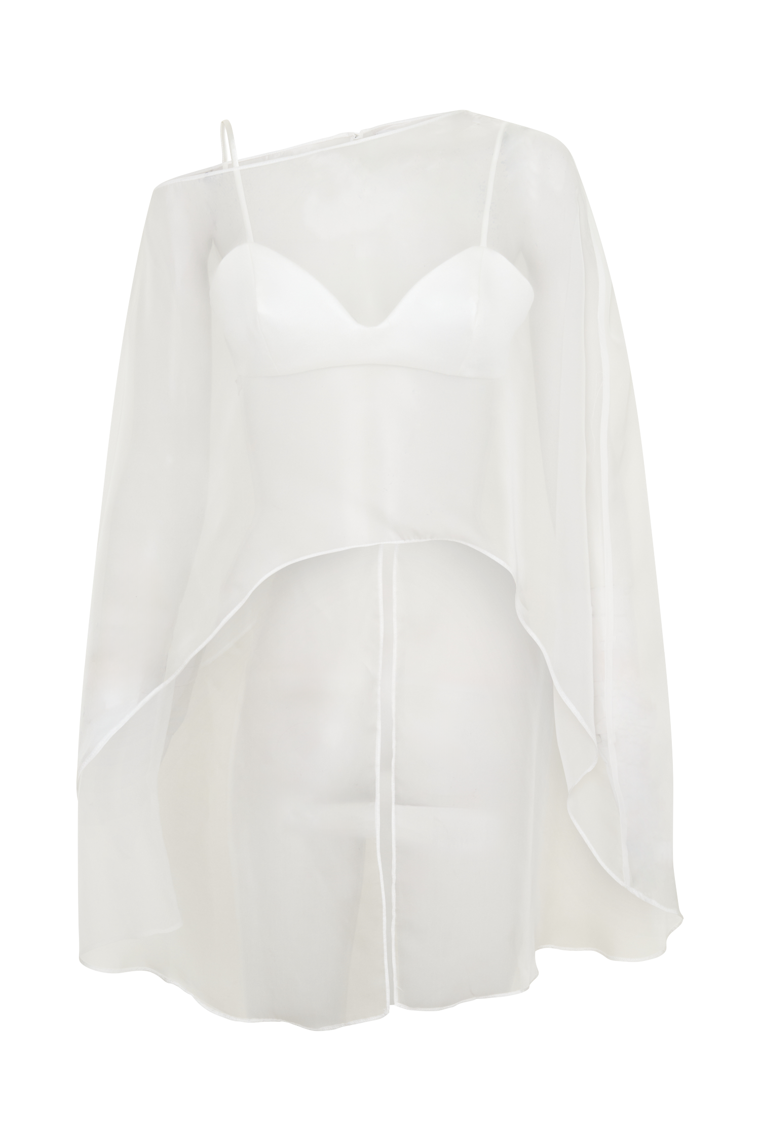 Kirstine Bralette With Chiffon Cape - Ivory