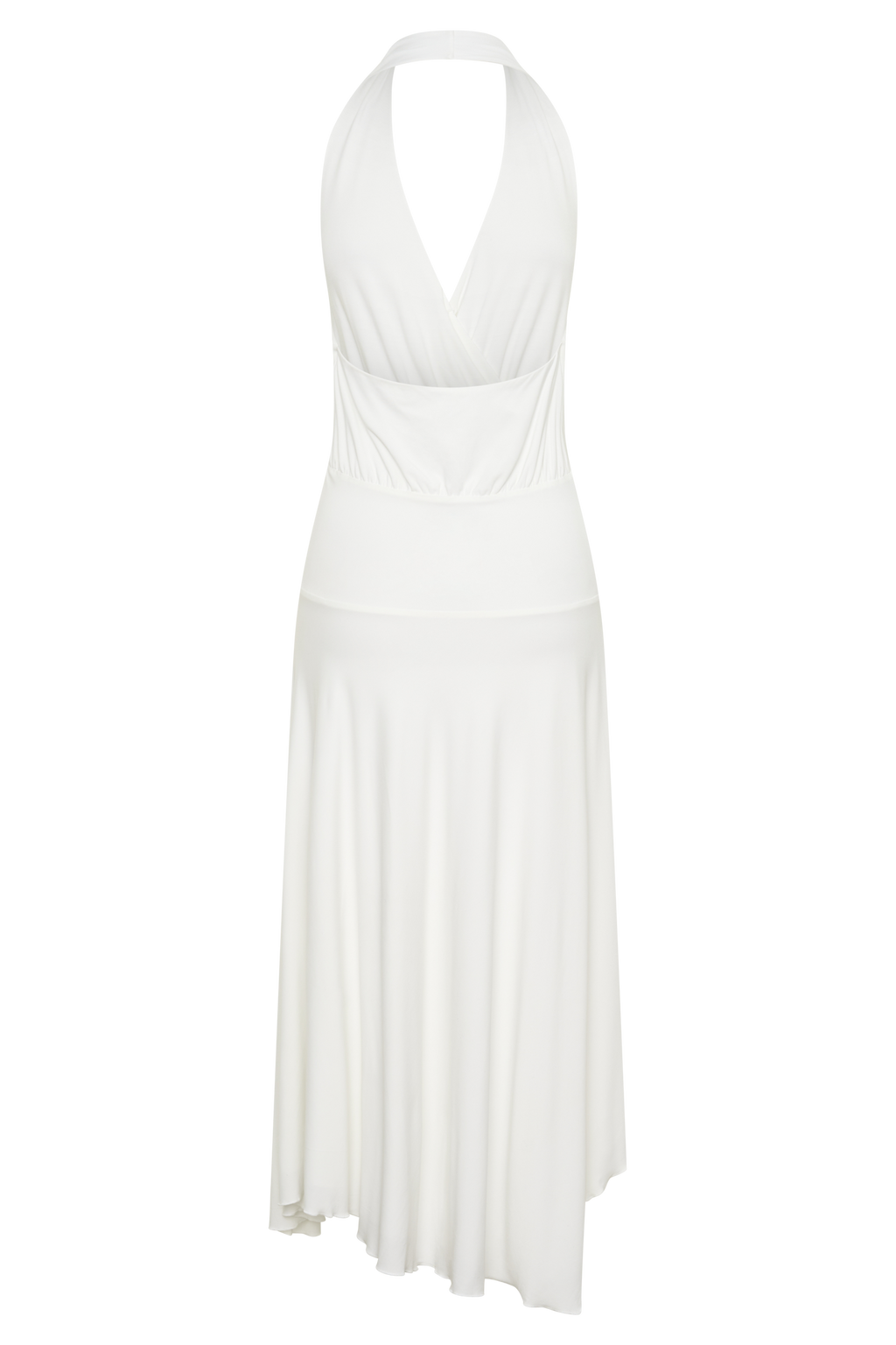 Krish Hankie Halter Midi Dress - White