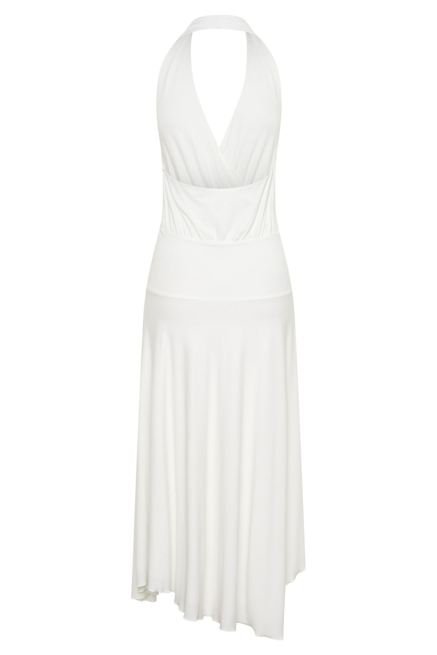 Krish Hankie Halter Midi Dress - White