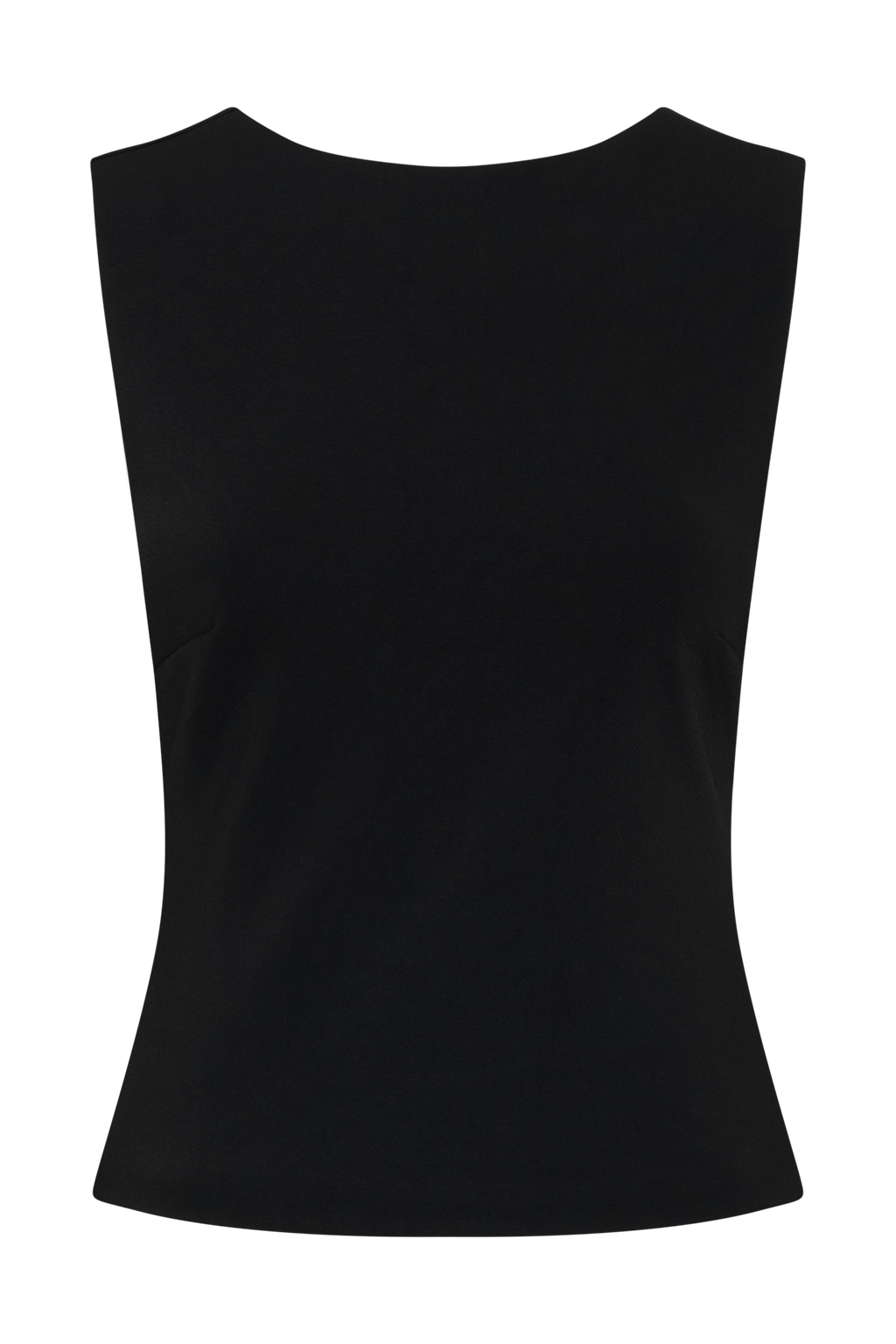 Kyra Open Back Scuba Crepe Top - Black