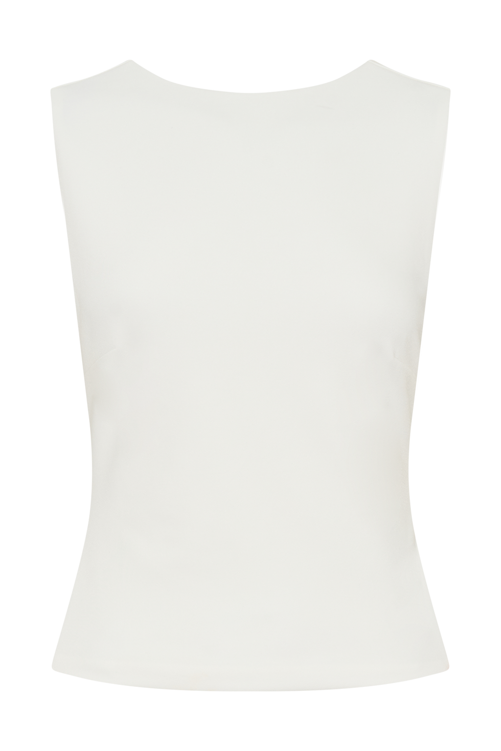 Kyra Open Back Scuba Crepe Top - White