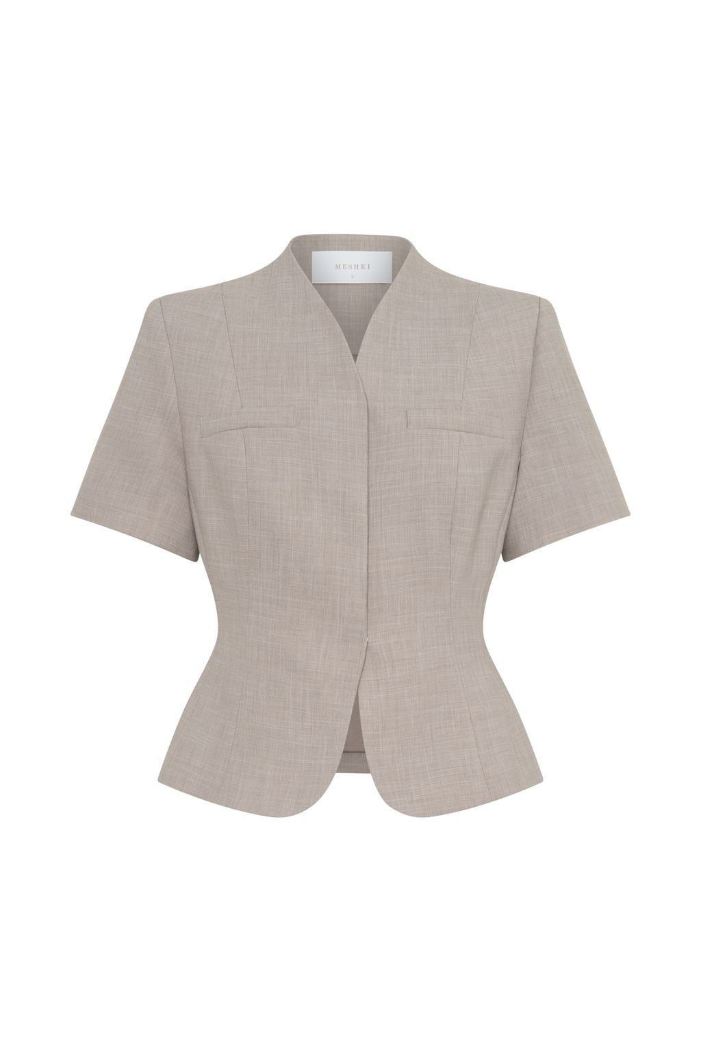 Laila Suiting Short Sleeve Top - Grey