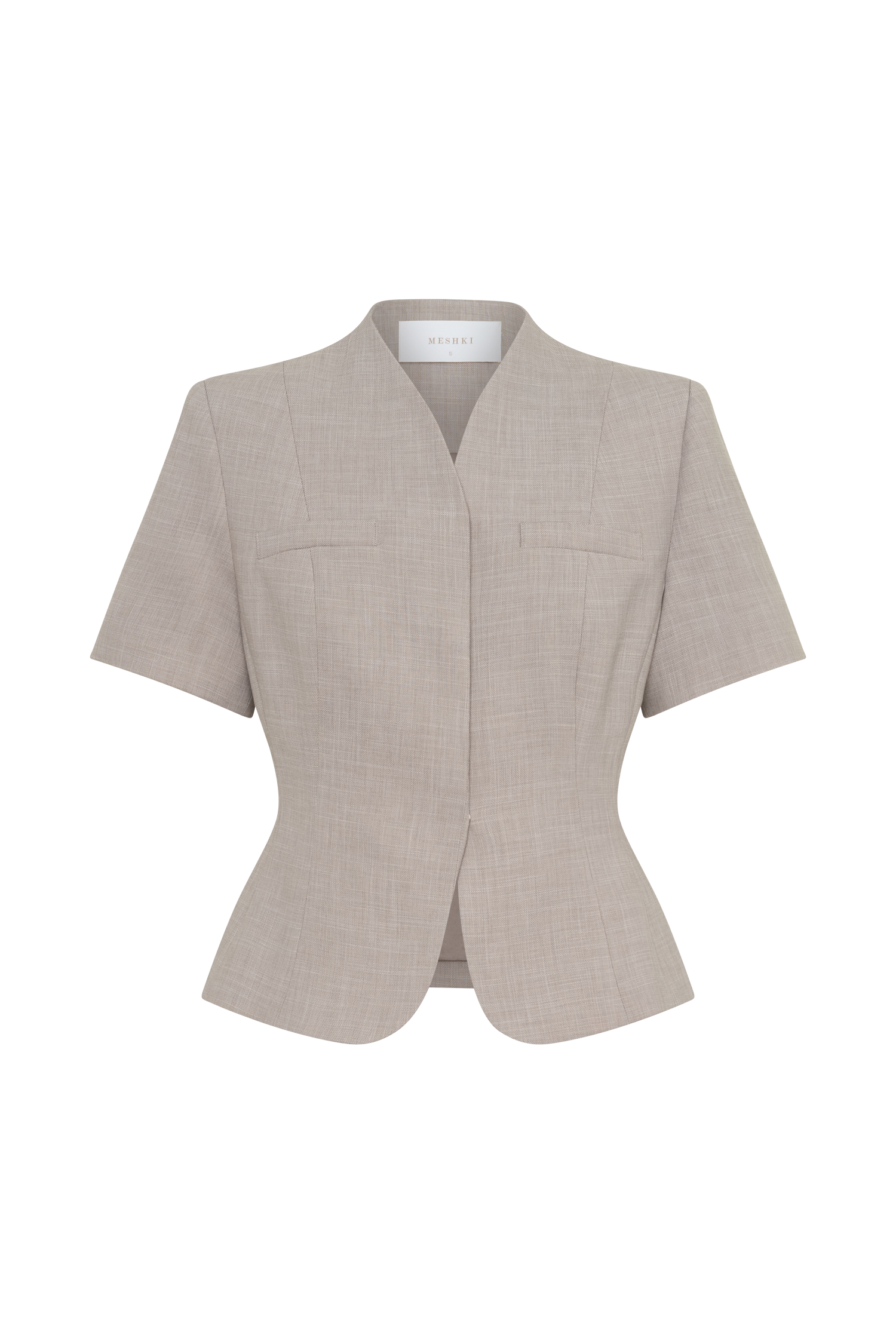 Laila Suiting Short Sleeve Top - Grey