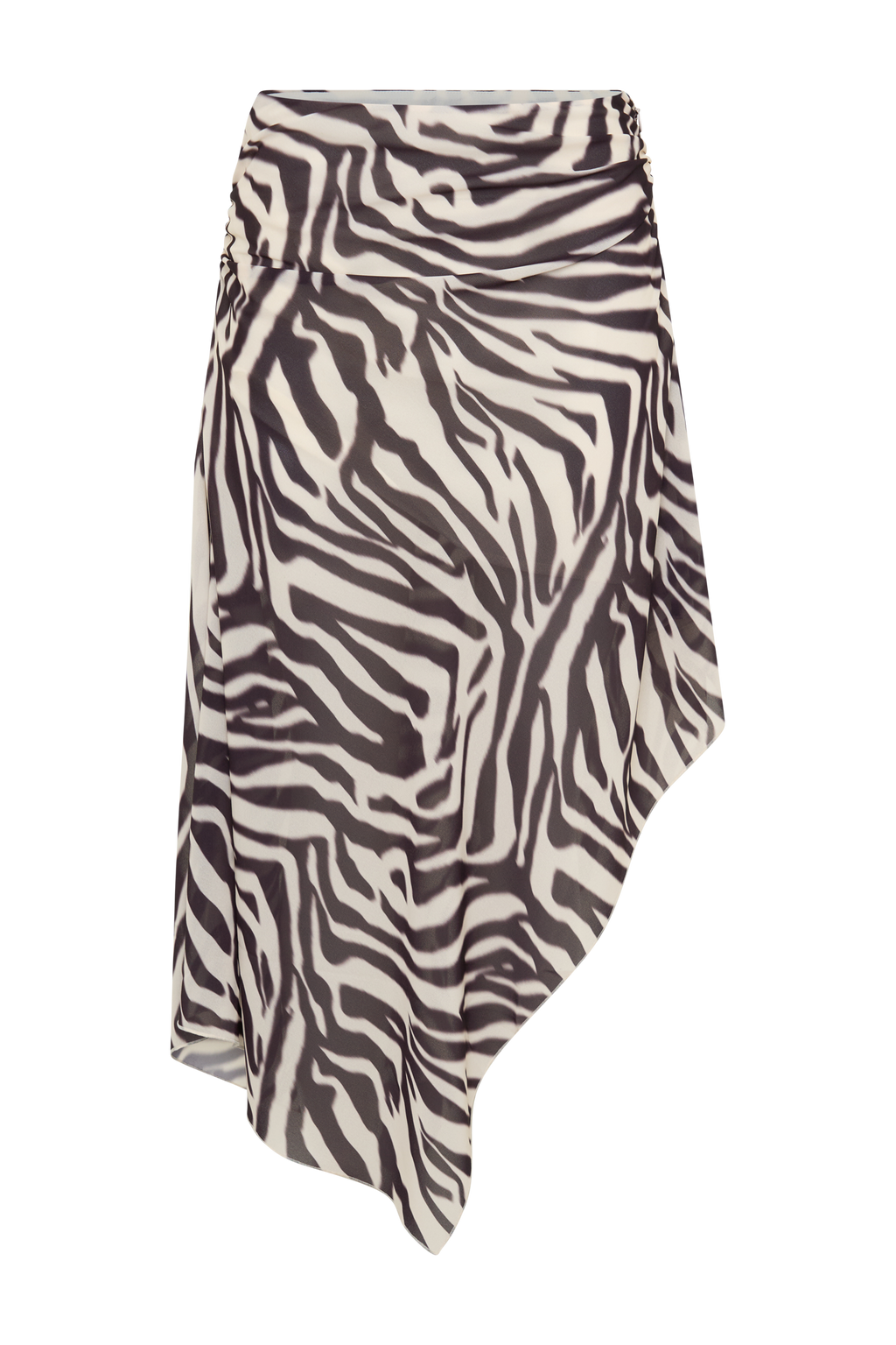 Lana Chiffon Midi Skirt - Abstract Zebra Print