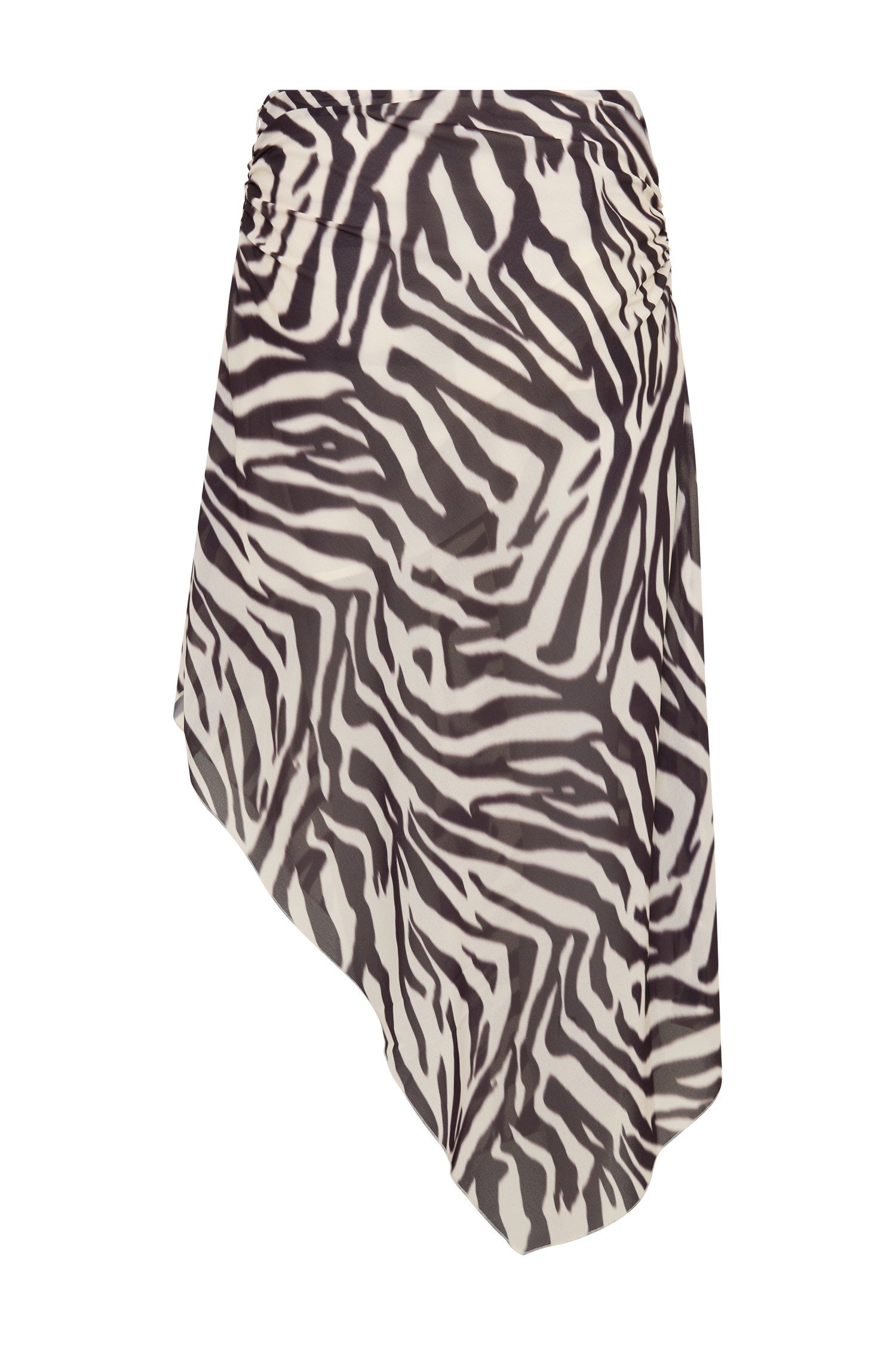 Lana Chiffon Midi Skirt - Abstract Zebra Print