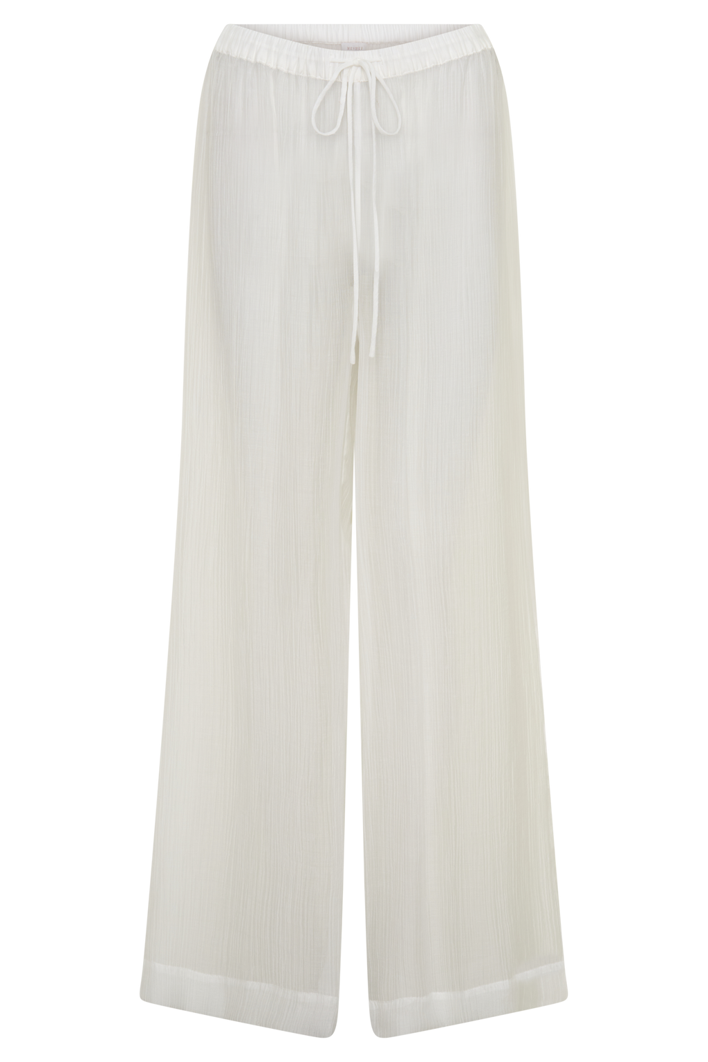 Leilani Sheer Drawstring Wide Leg Pants - Ivory