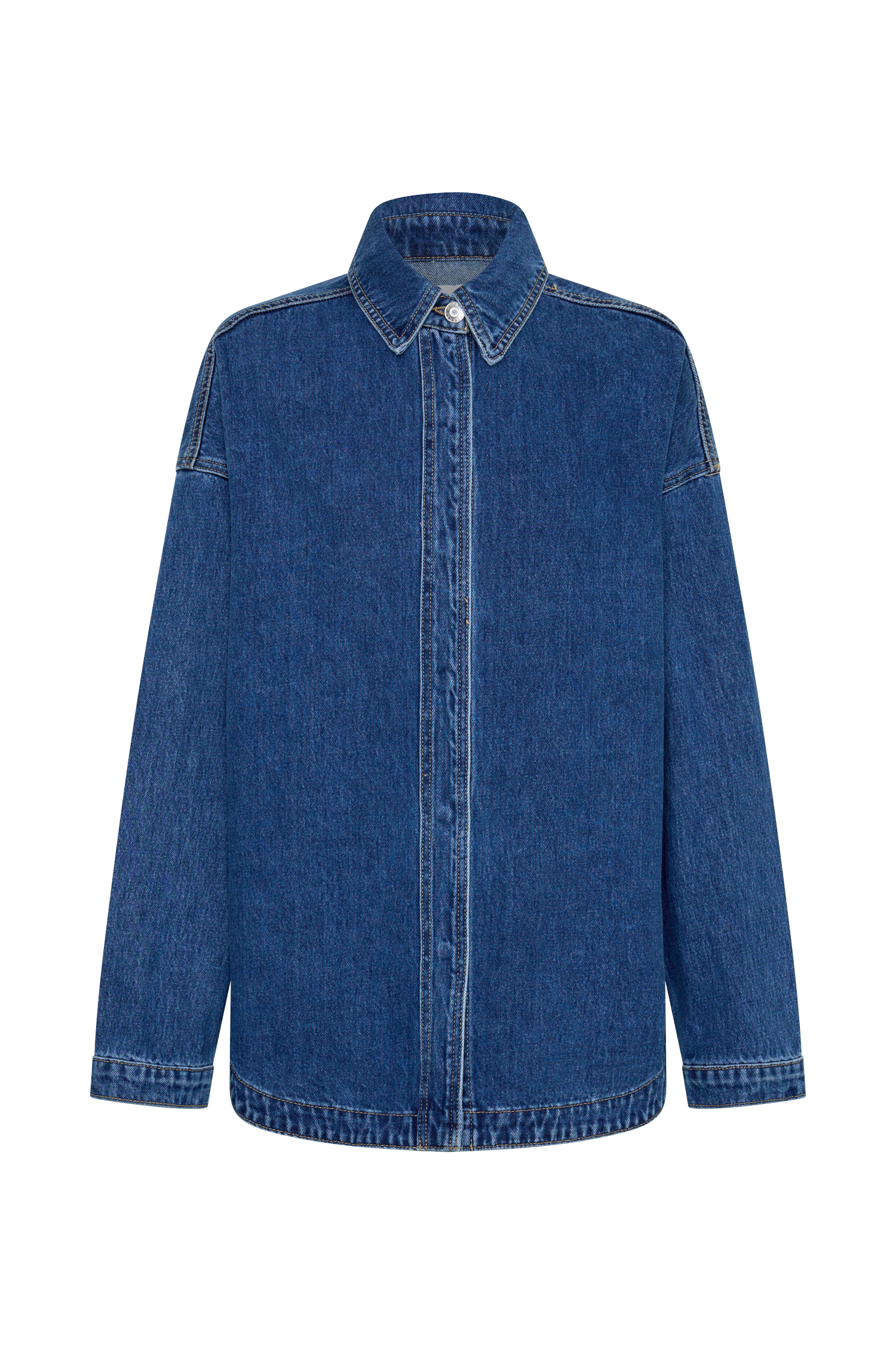 Lioda Oversized Denim Shirt - Dark Blue