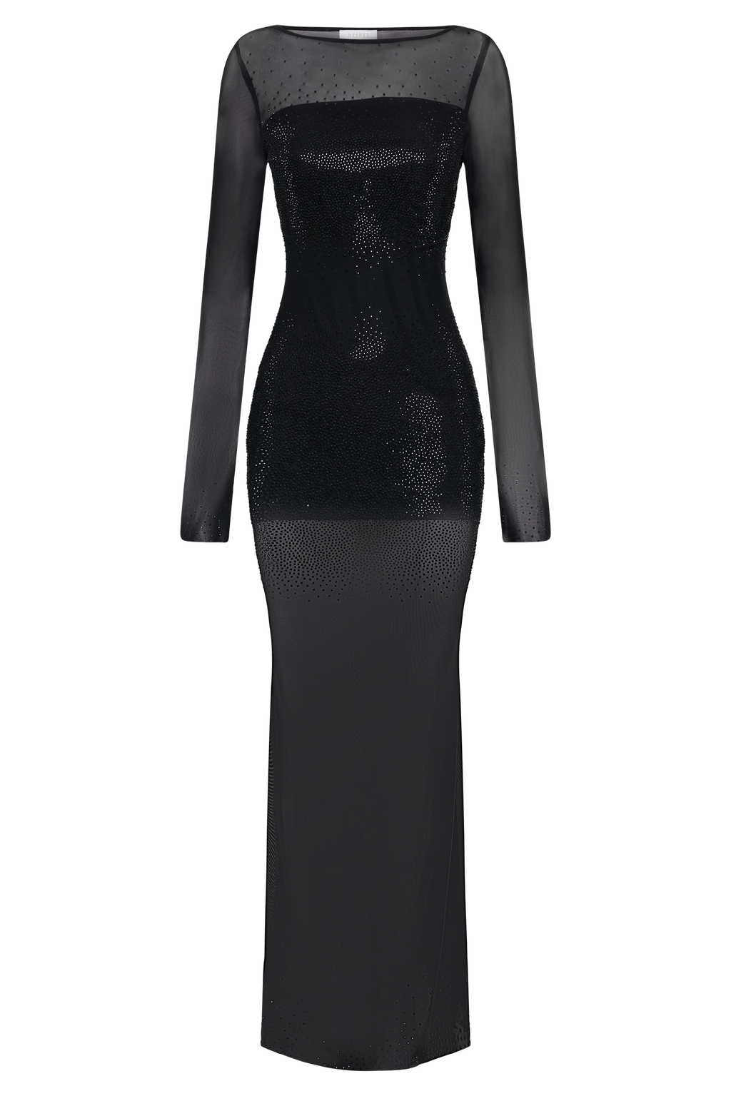 Lior Mesh Maxi Dress With Hotfix - Black