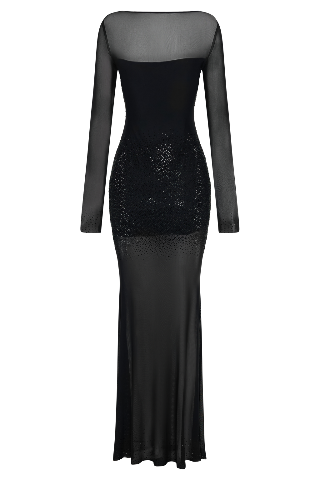 Lior Mesh Maxi Dress With Hotfix - Black