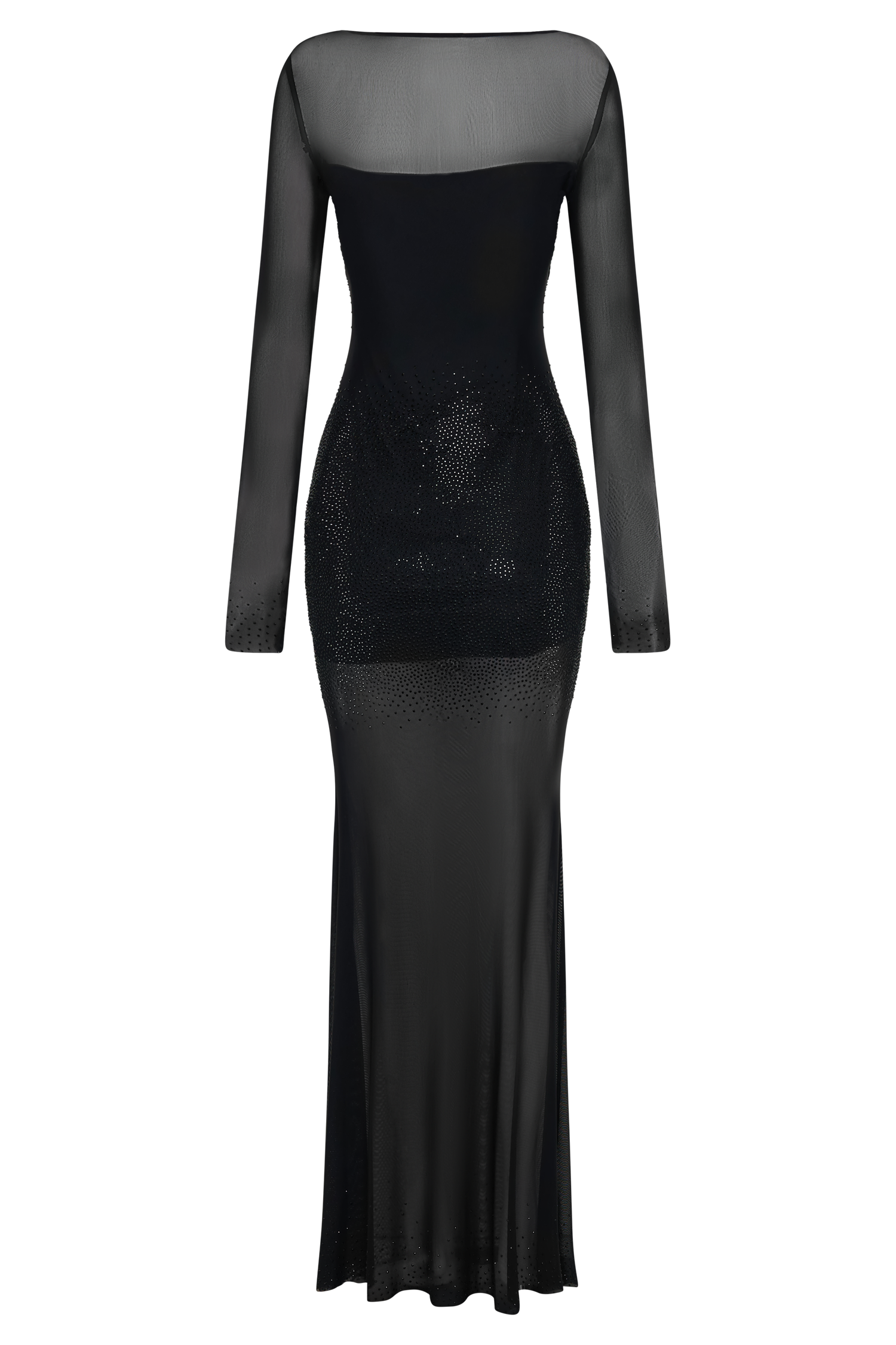 Lior Mesh Maxi Dress With Hotfix - Black