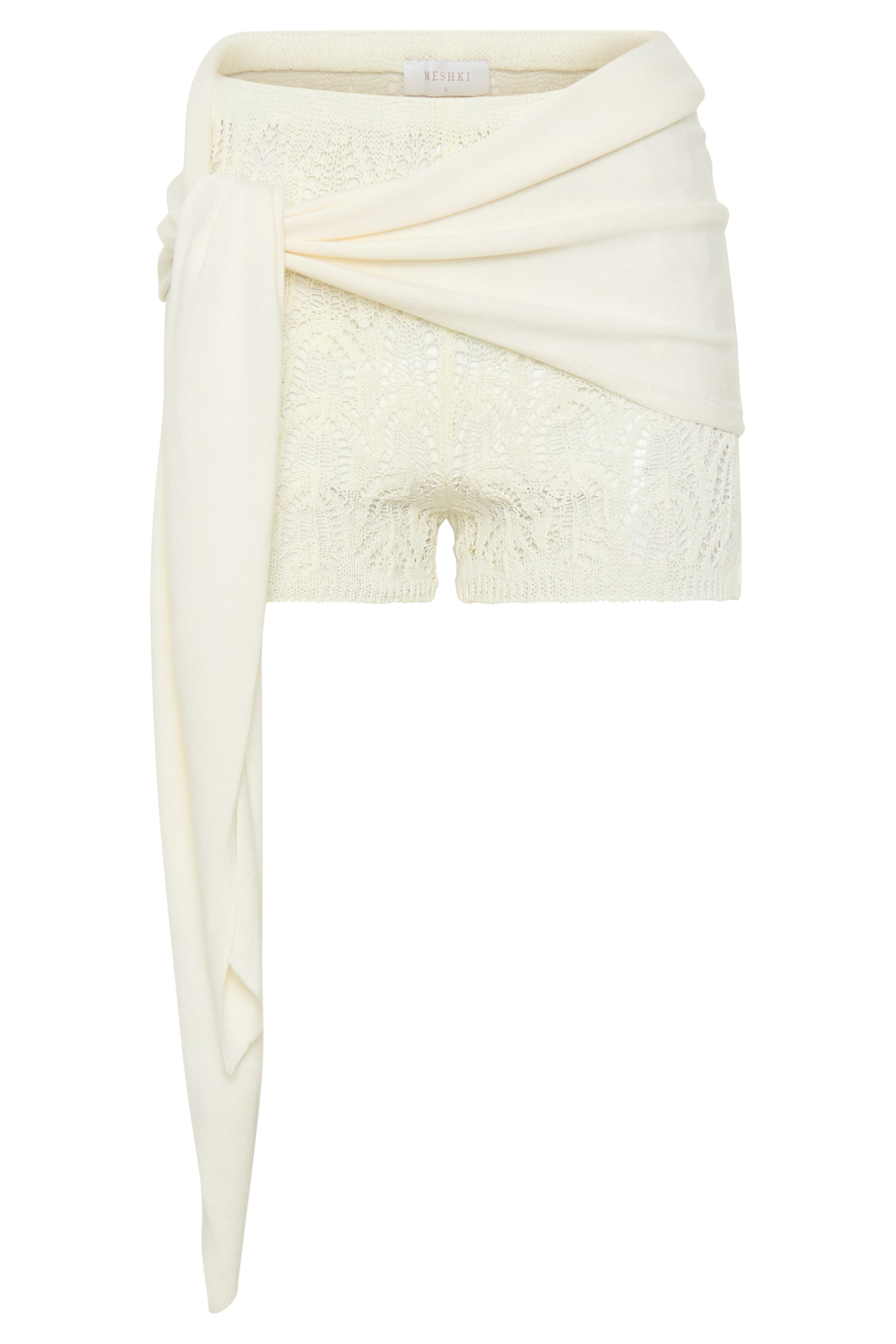 Liora Crochet Shorts With Knit Overlay - Ivory