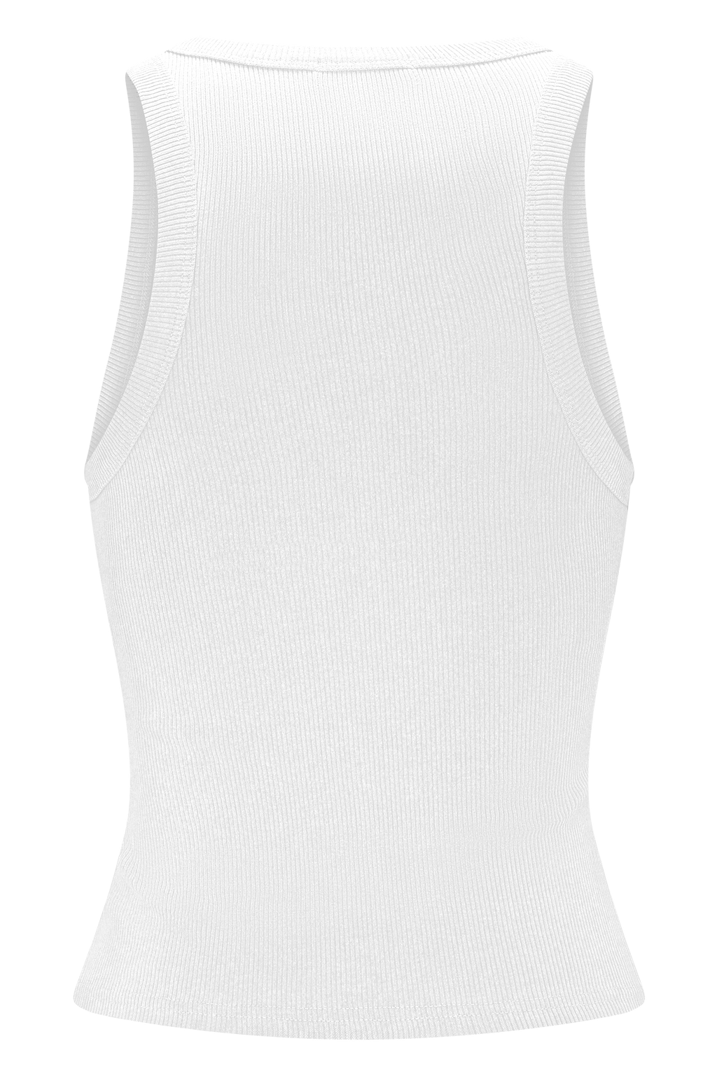 Lola Ribbed Sleeveless Top With Hardware - White