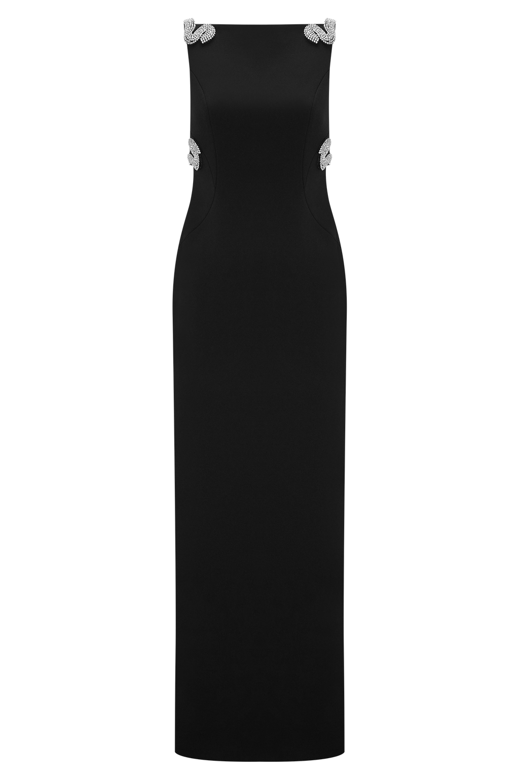 Lorde Embellished Crepe Maxi Dress - Black