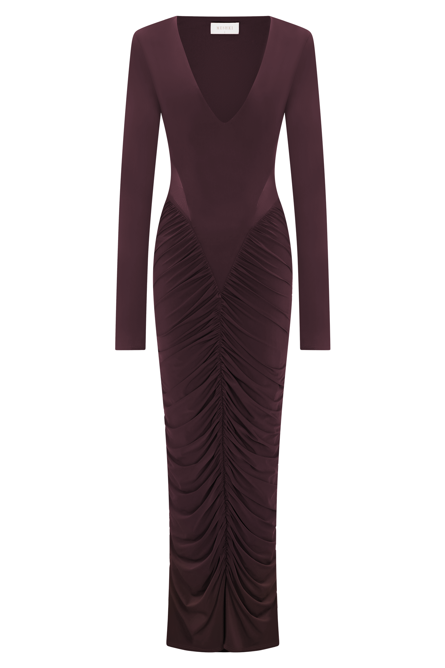 Louanne Slinky Long Sleeve Maxi Dress - Burgundy