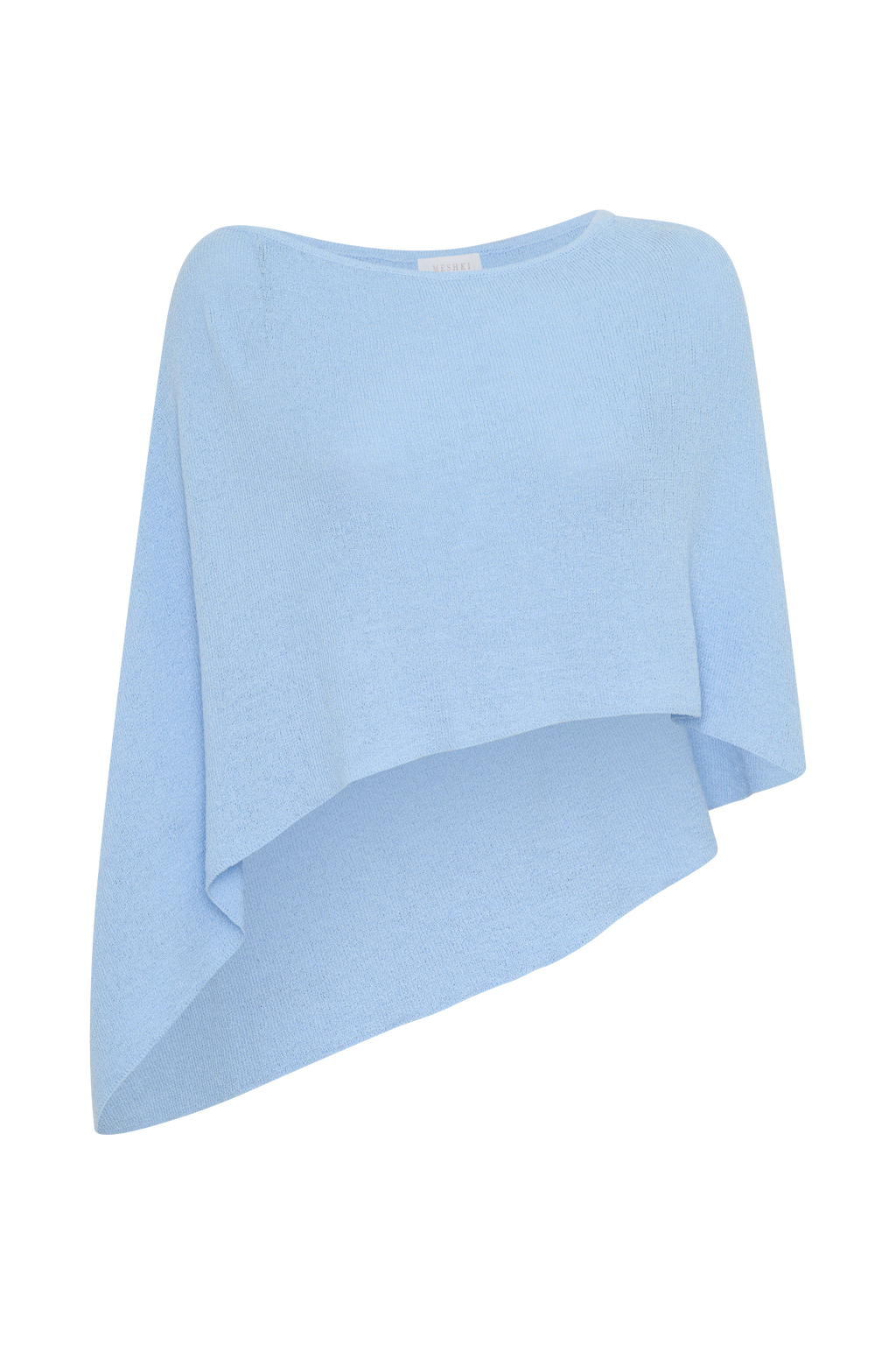 Loura One Shoulder Knit Cape Top - Cornflower Blue