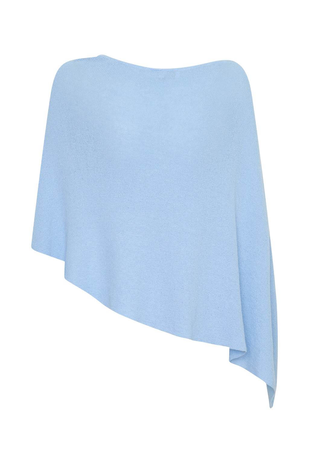 Loura One Shoulder Knit Cape Top - Cornflower Blue