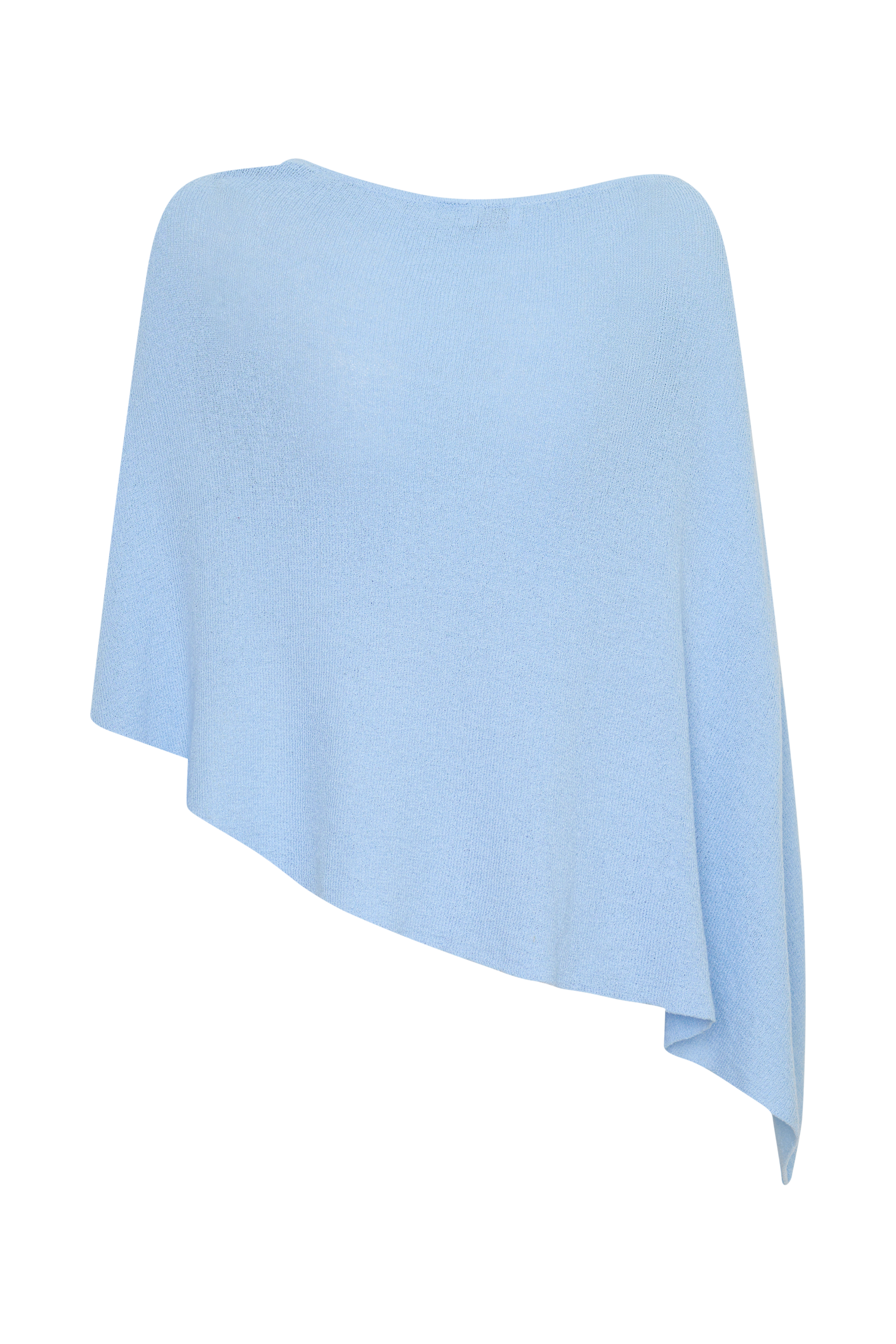 Loura One Shoulder Knit Cape Top - Cornflower Blue